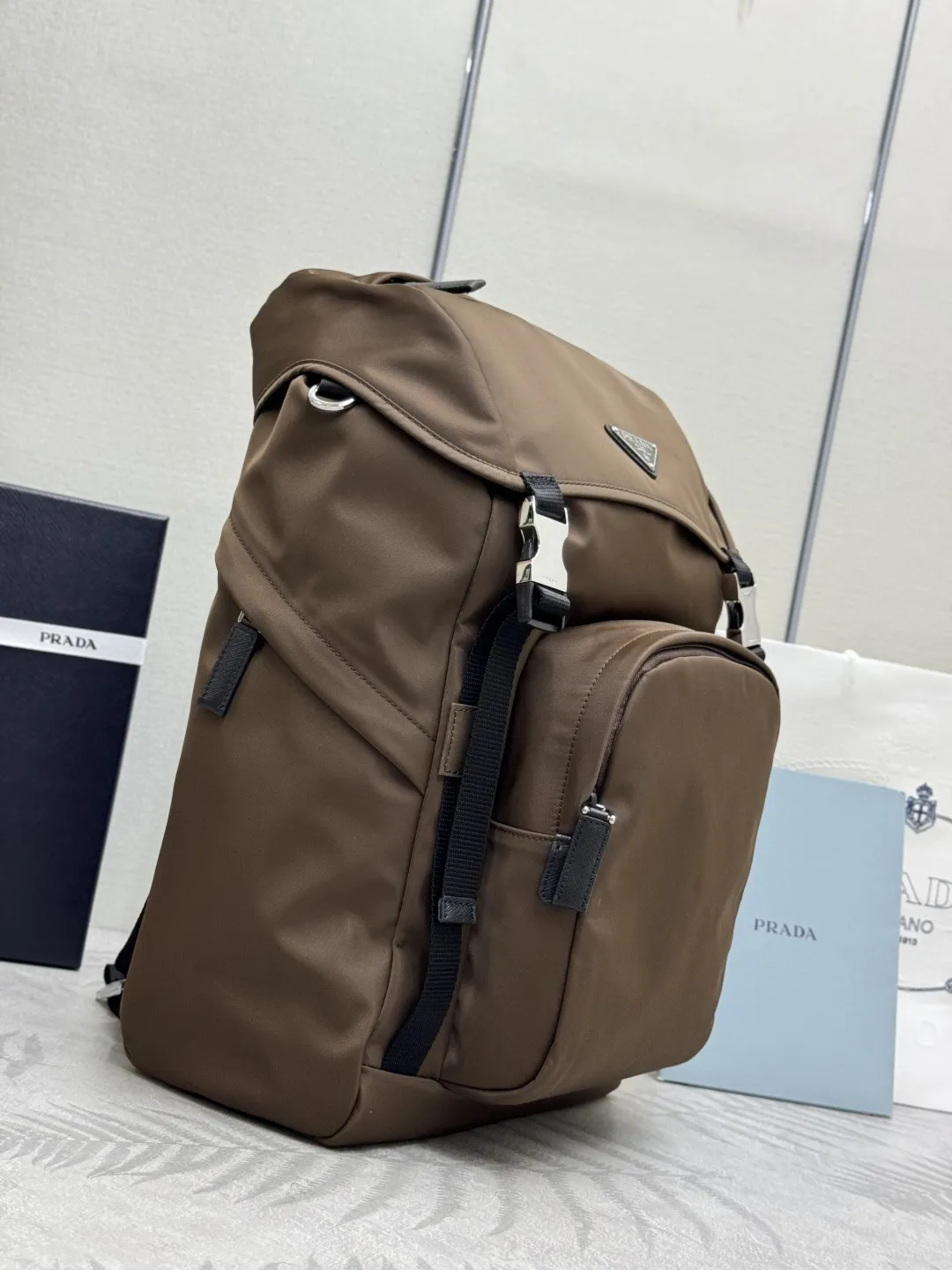 Prada Re-Nylon Backpack with Enamel Logo D91011363 — view 4