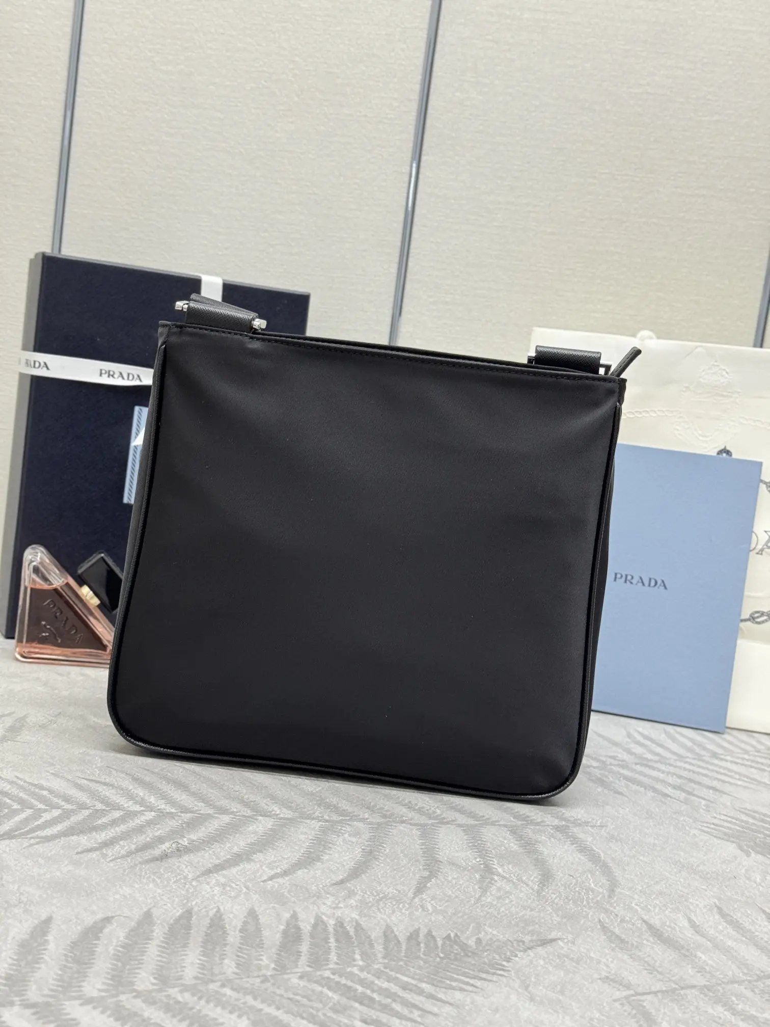Re-Nylon and Saffiano Leather Crossbody Bag D64011028 — view 2