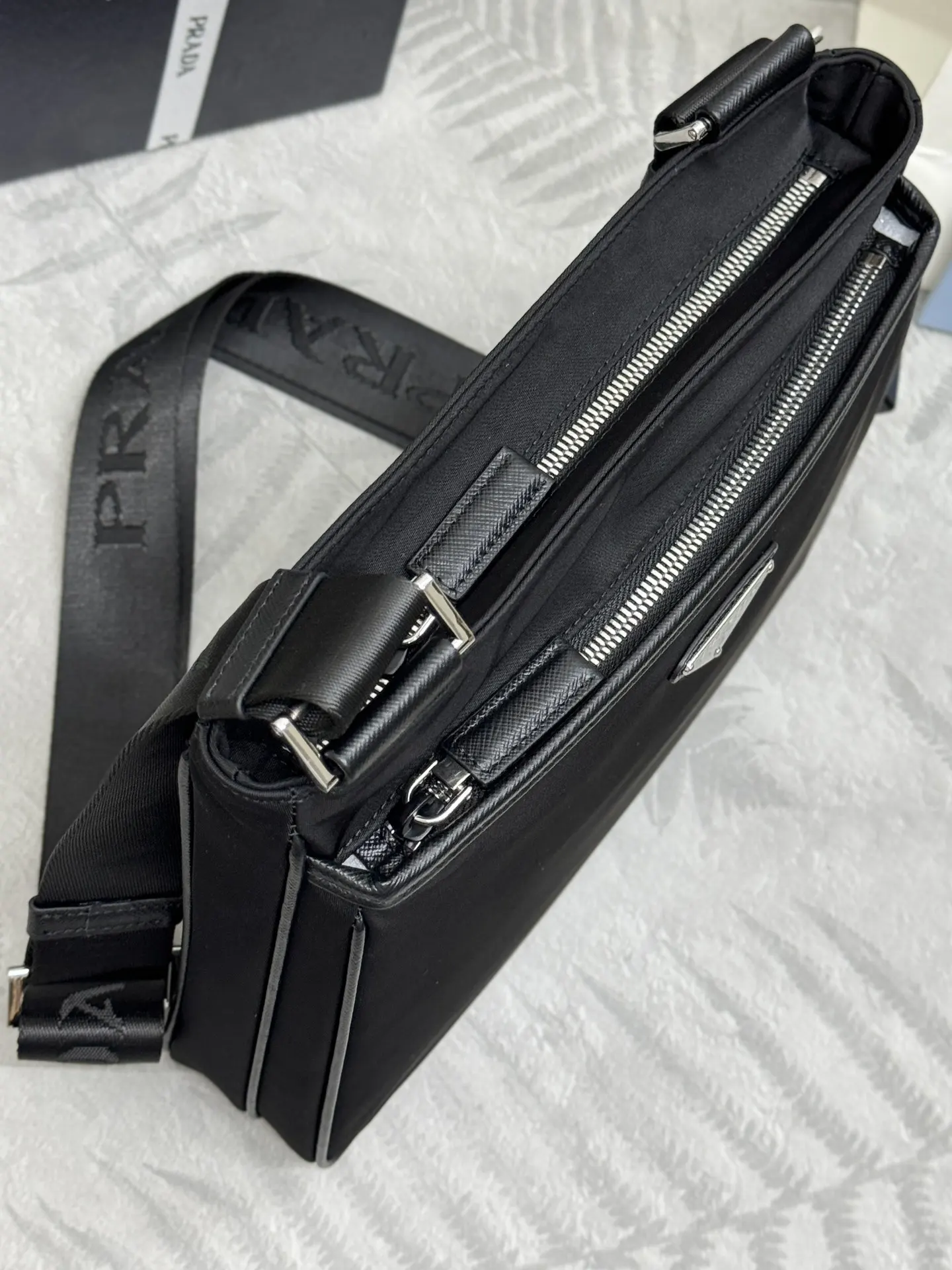 Re-Nylon and Saffiano Leather Crossbody Bag D64011028 — view 5