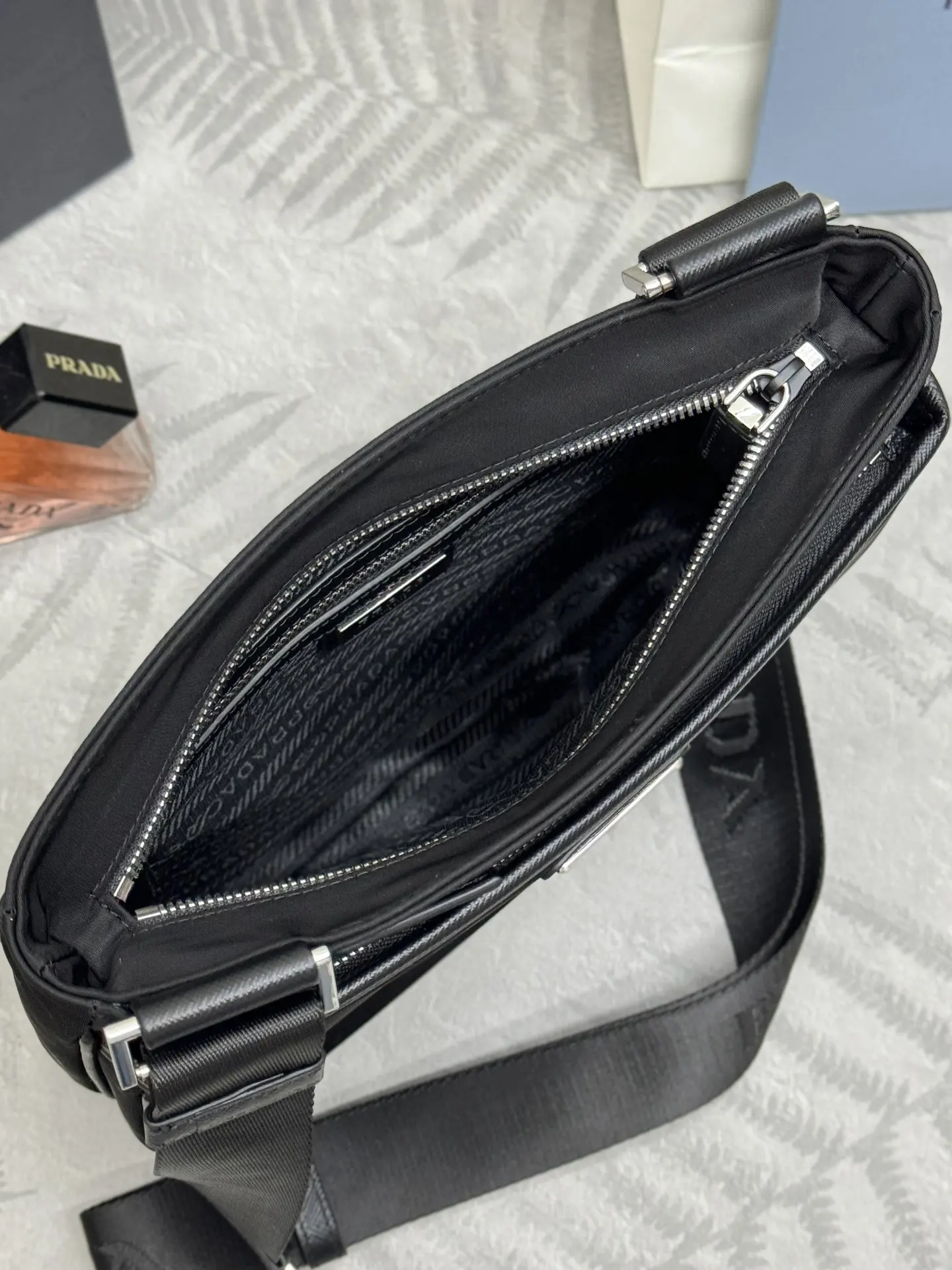 Re-Nylon and Saffiano Leather Crossbody Bag D64011028 — view 6