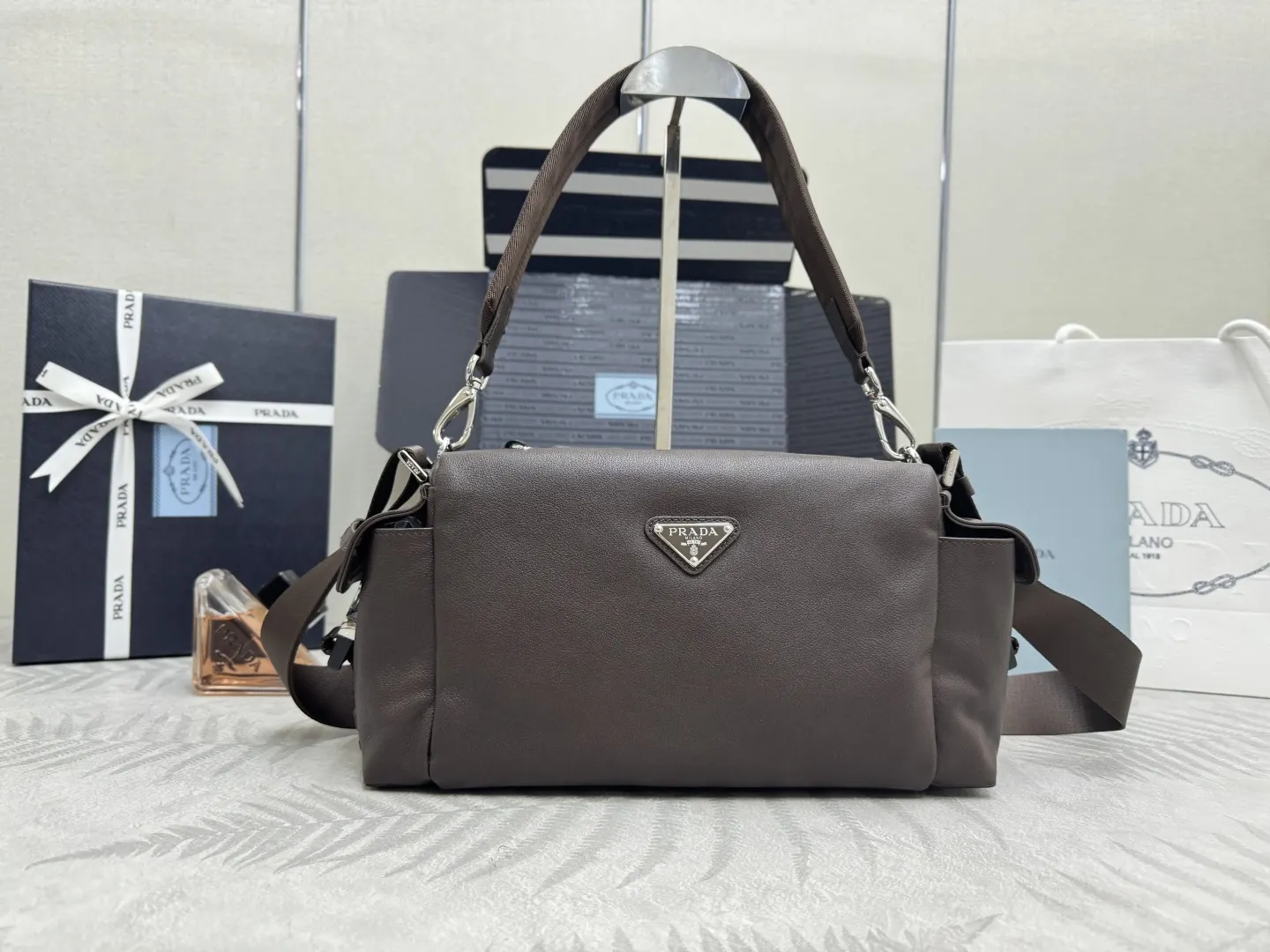 Prada Small Explore Leather Shoulder Bag D98011366