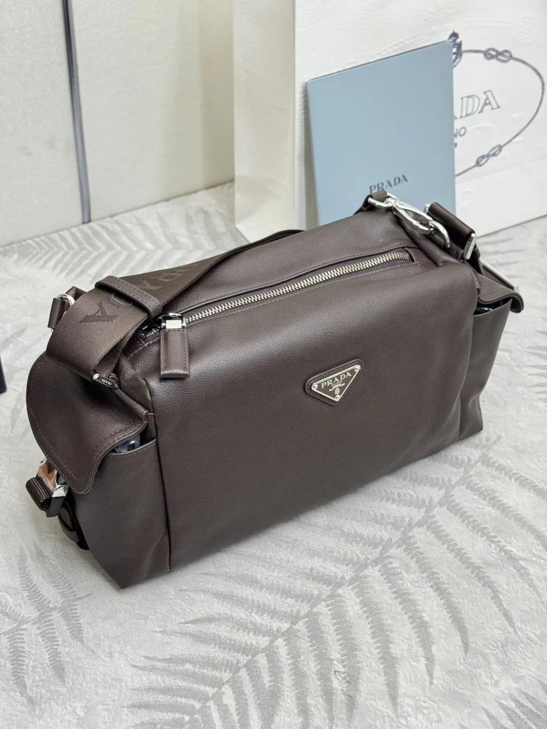 Prada Small Explore Leather Shoulder Bag D98011366 — view 4