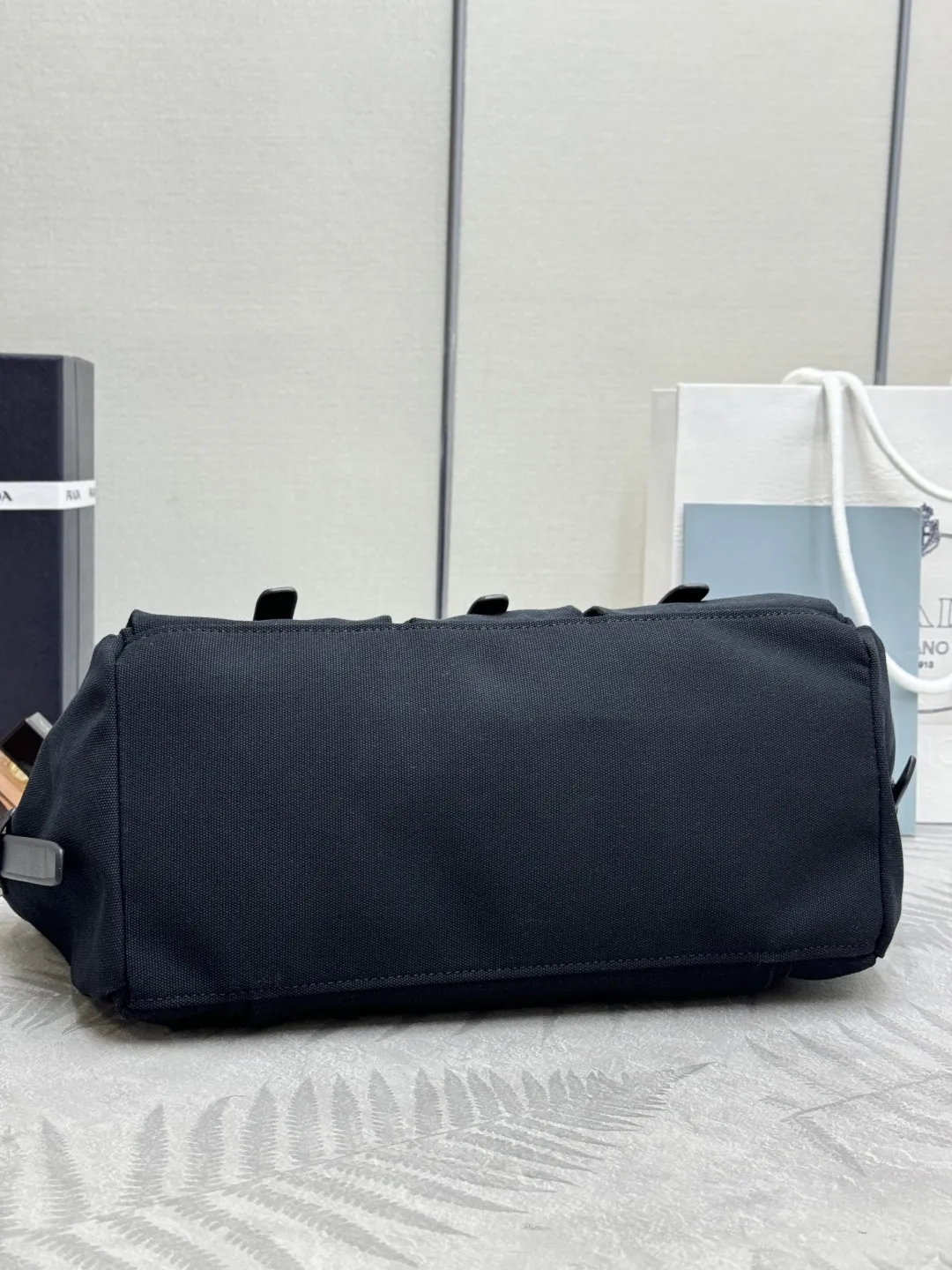 Prada Route Large Canvas & Leather Tote Bag D99011367 — view 6
