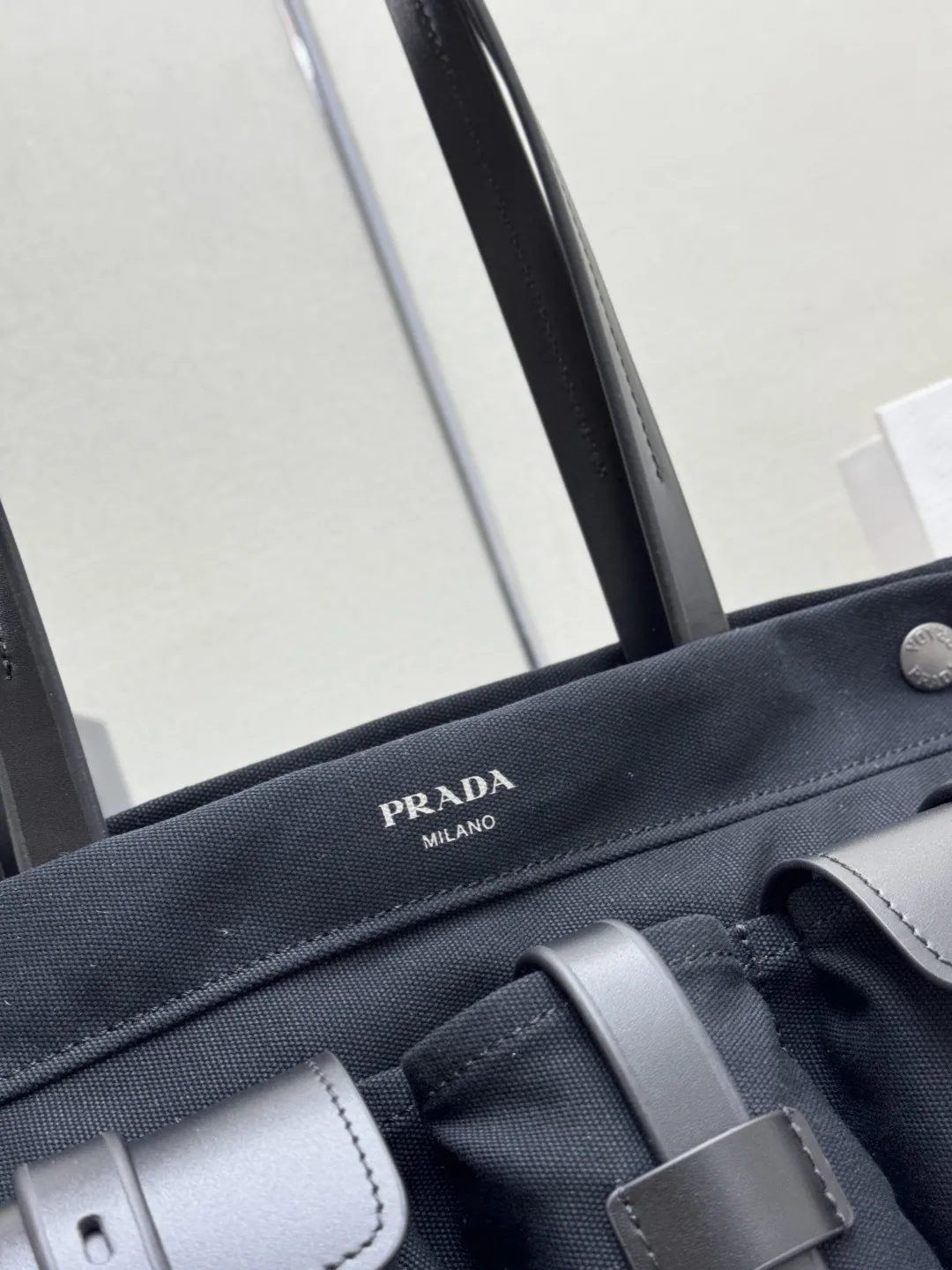 Prada Route Large Canvas & Leather Tote Bag D99011367 — view 7
