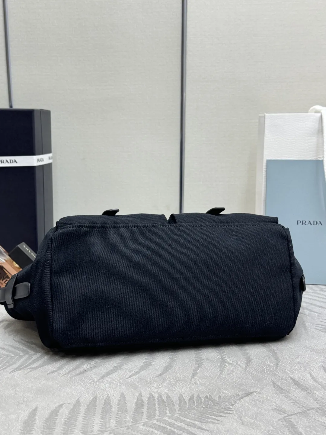 Prada Route Medium Canvas Tote Bag D97011368 — view 6