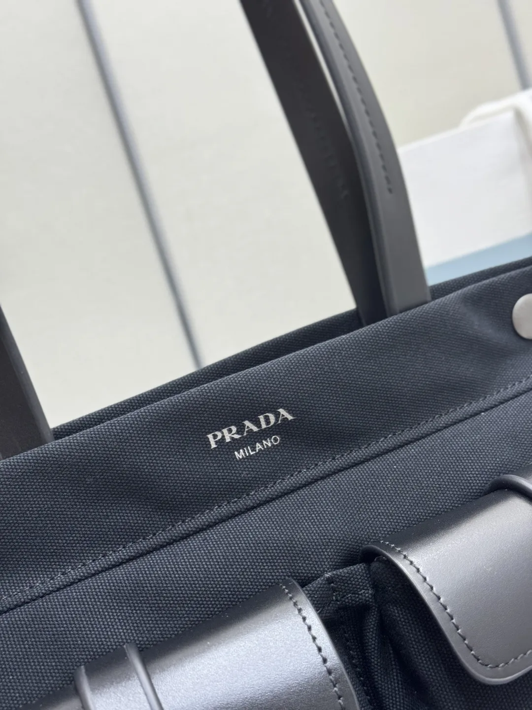 Prada Route Medium Canvas Tote Bag D97011368 — view 7