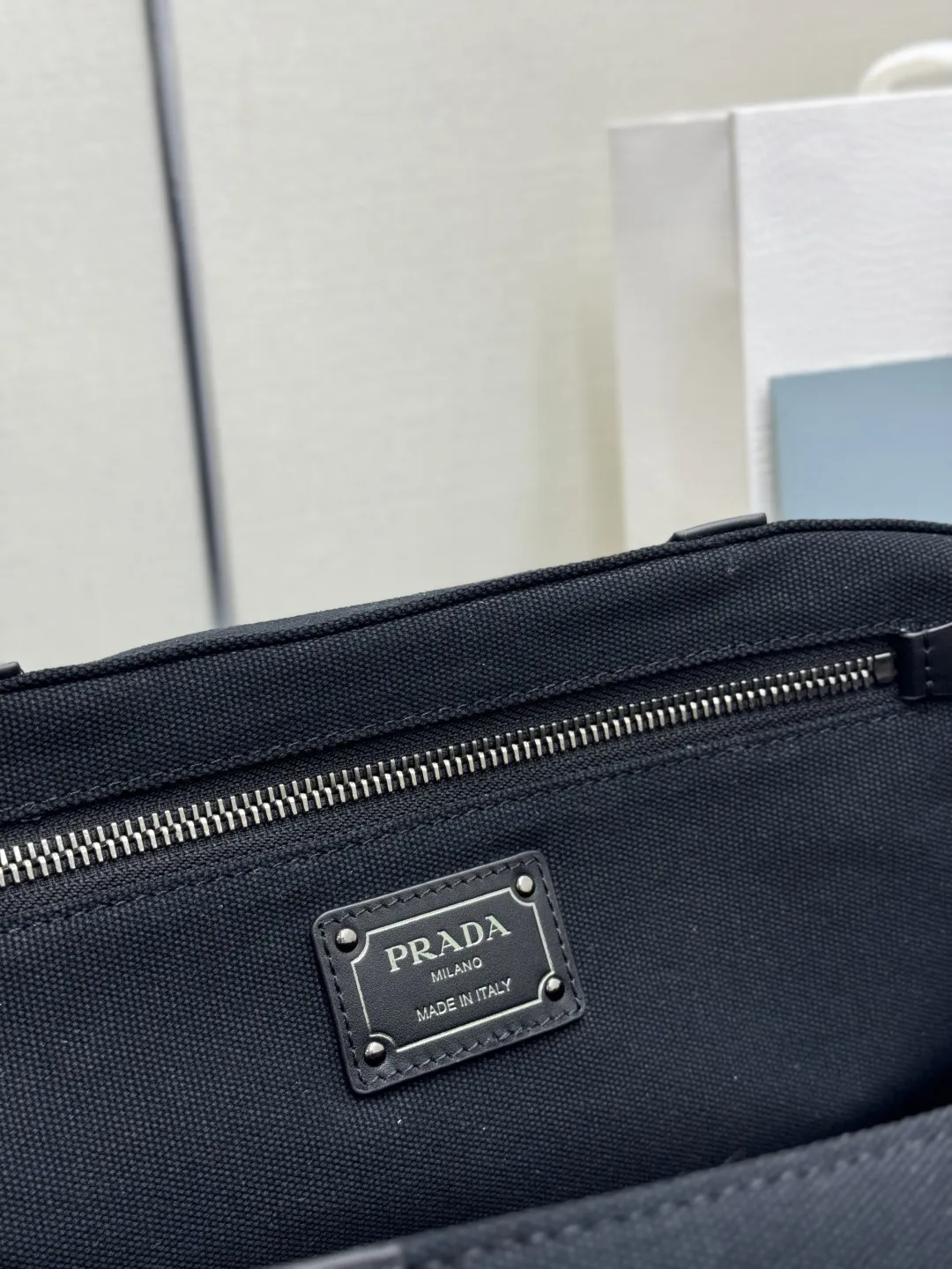 Prada Route Medium Canvas Tote Bag D97011368 — view 9
