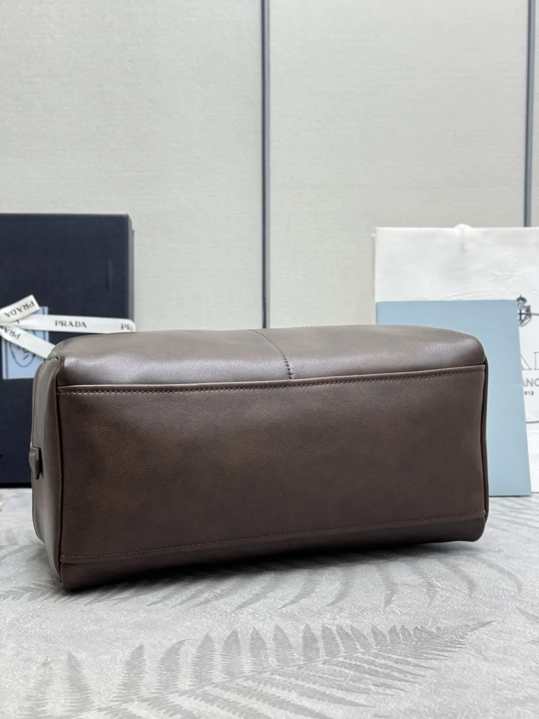 Prada Vintage-Effect Leather Bowling Bag D101011026 — view 6