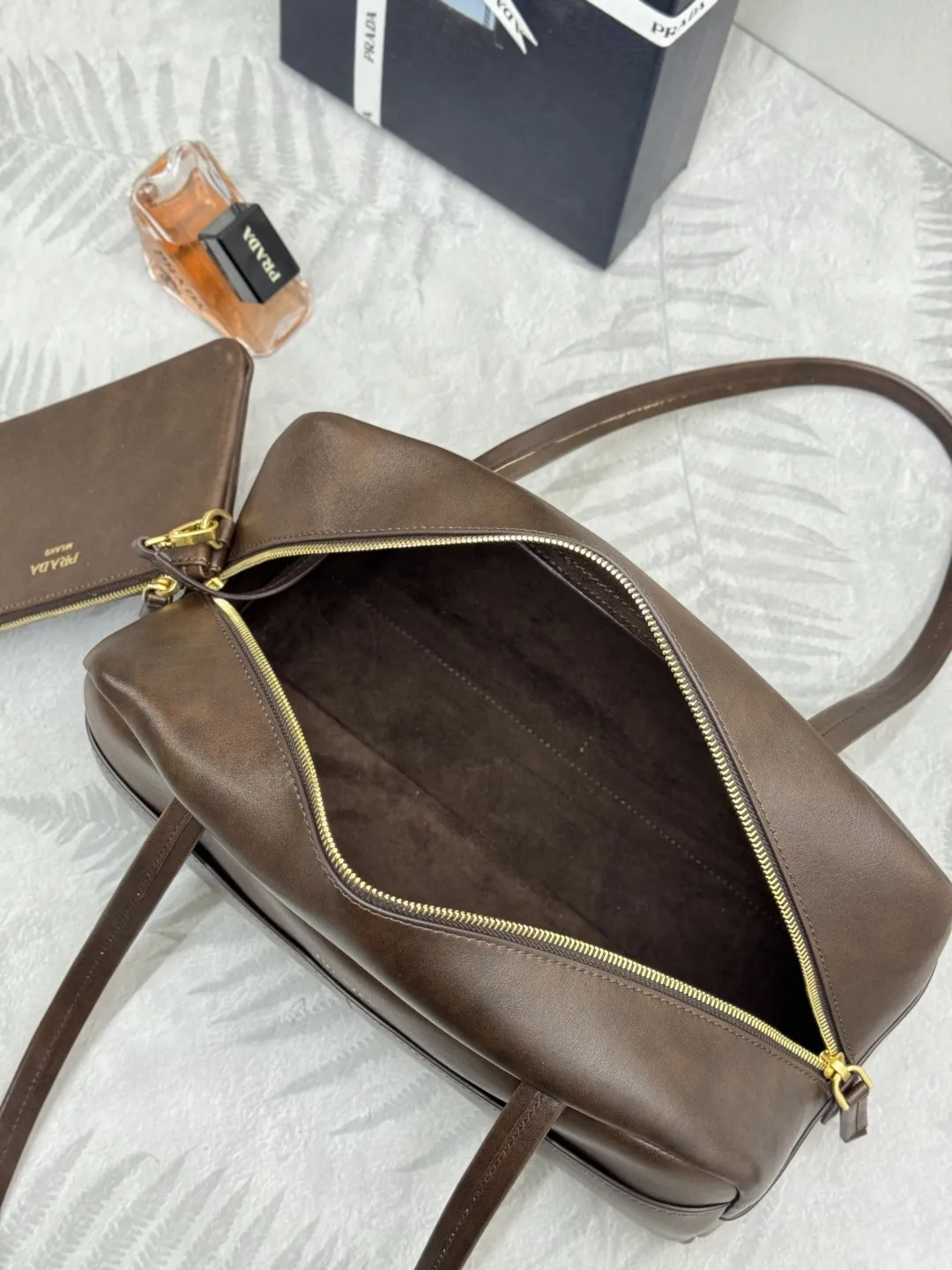 Prada Vintage-Effect Leather Bowling Bag D101011026 — view 8