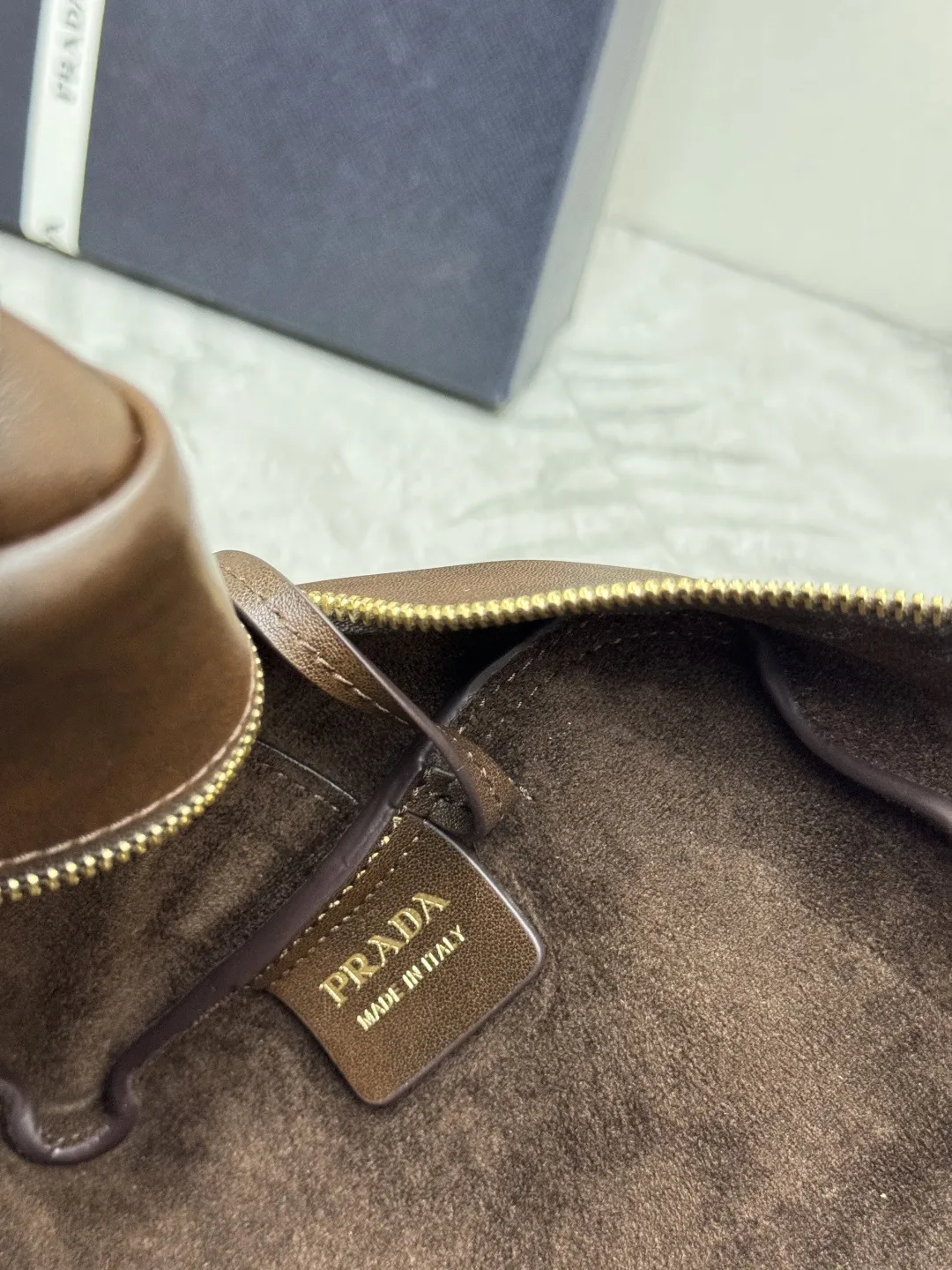 Prada Vintage-Effect Leather Bowling Bag D101011026 — view 9
