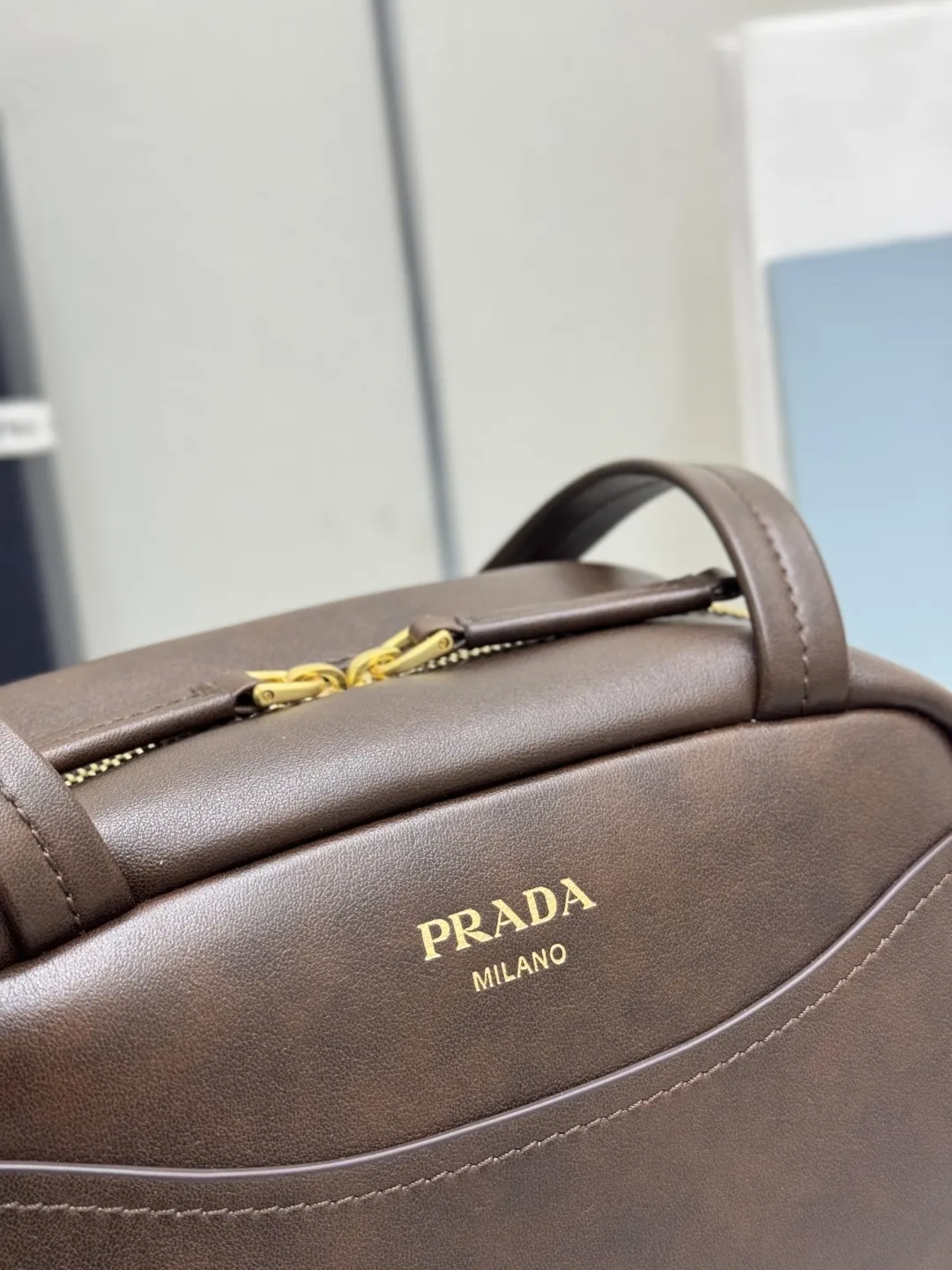 Prada Distressed Leather Mini Shoulder Bag D97011370 — view 7