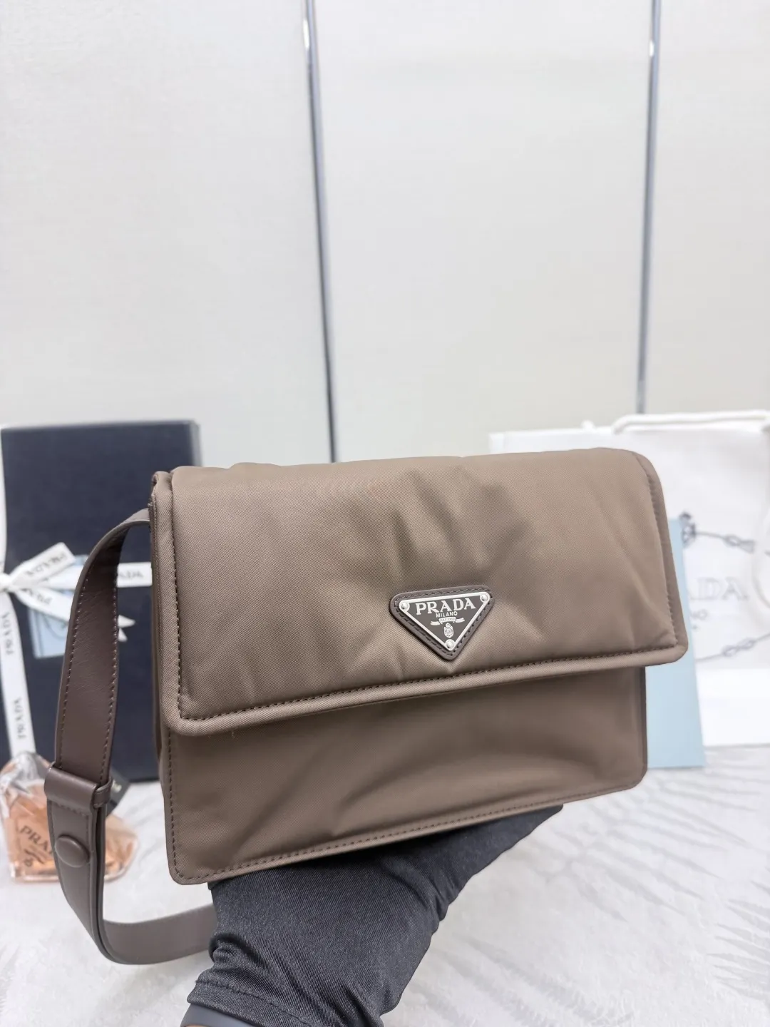 Prada Re-Nylon Mini Flap Crossbody Bag D73011378 — view 5