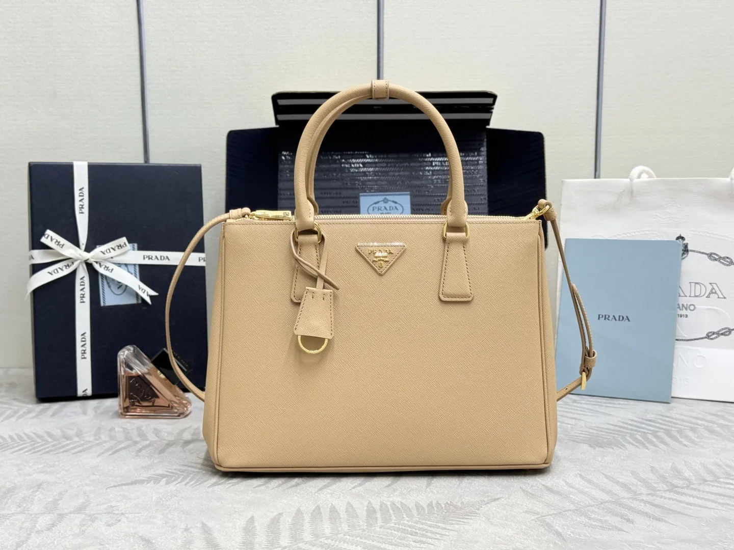 Saffiano Leather Double Handle Tote Bag D104011380