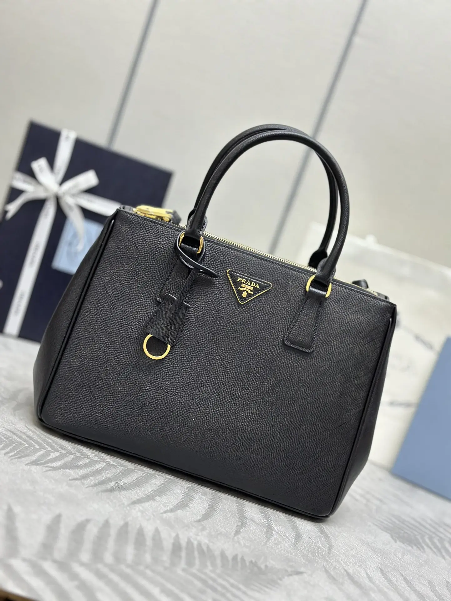 Prada Saffiano Leather Double Handle Tote Bag D104011381