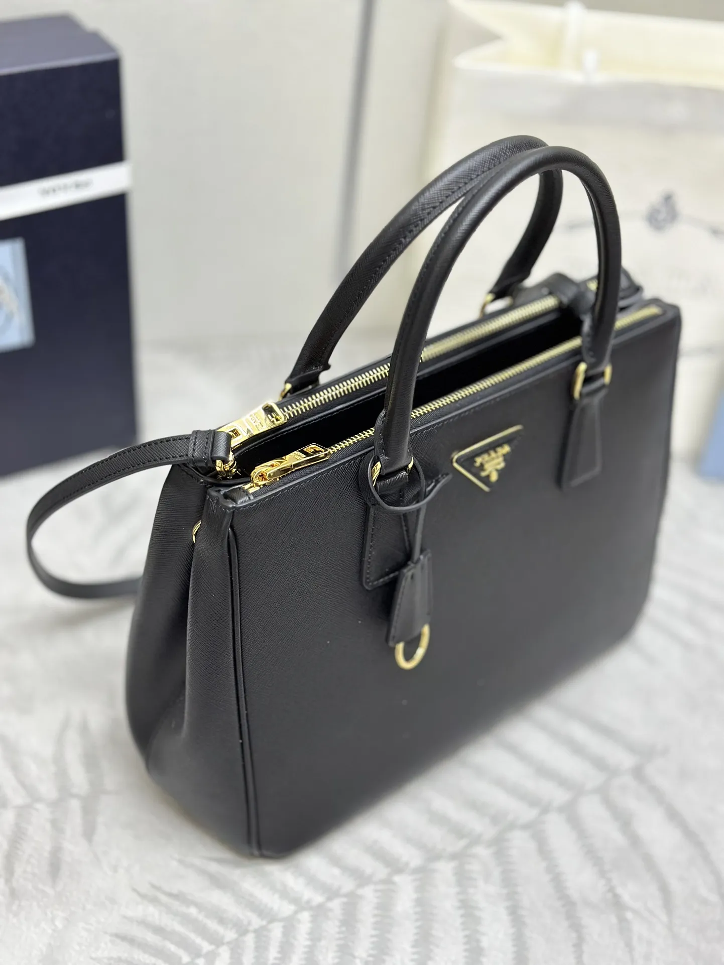 Prada Saffiano Leather Double Handle Tote Bag D104011381 — view 2