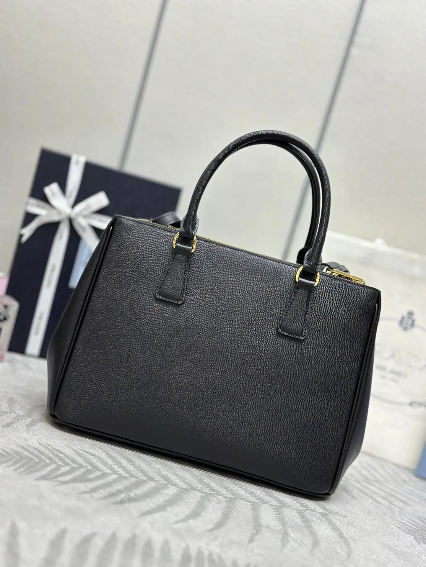 Prada Saffiano Leather Double Handle Tote Bag D104011381 — view 3
