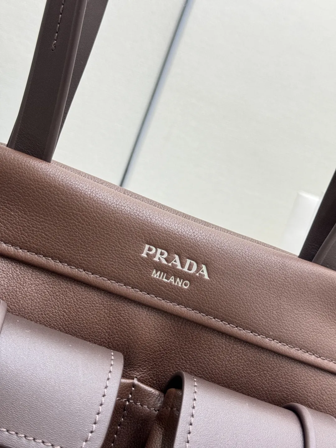 Prada 1BG645 Leather Tote Bag D114011382 — view 6