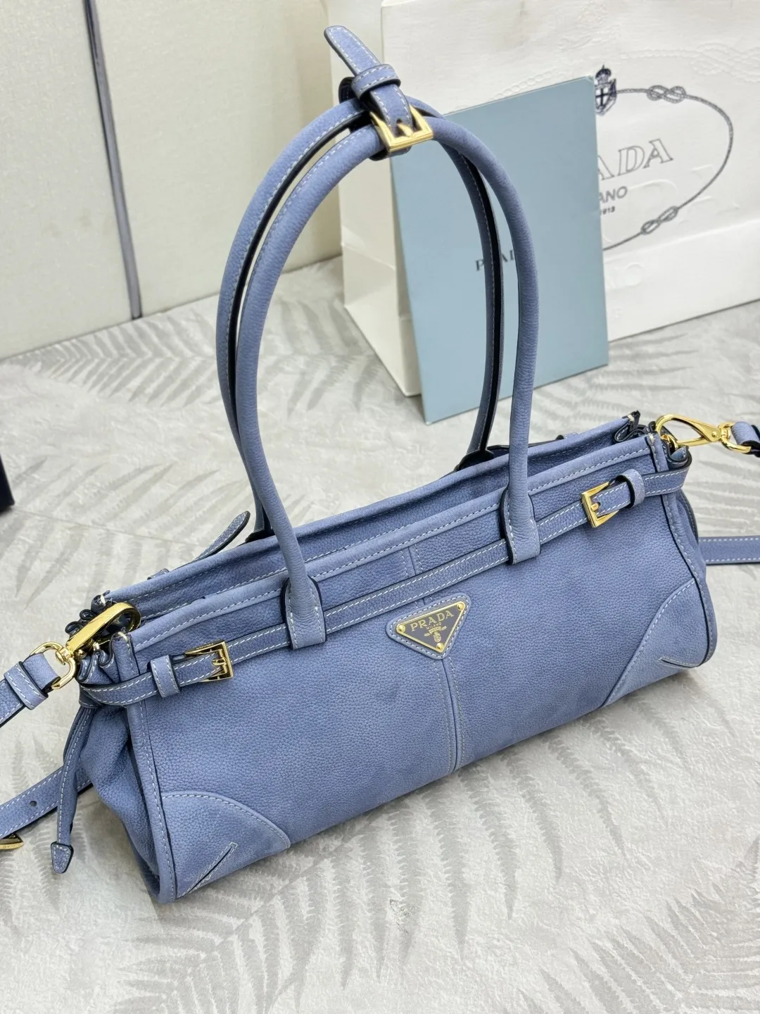 Soft Lux Velvet Leather Top-Handle Bag D107011383 — view 3