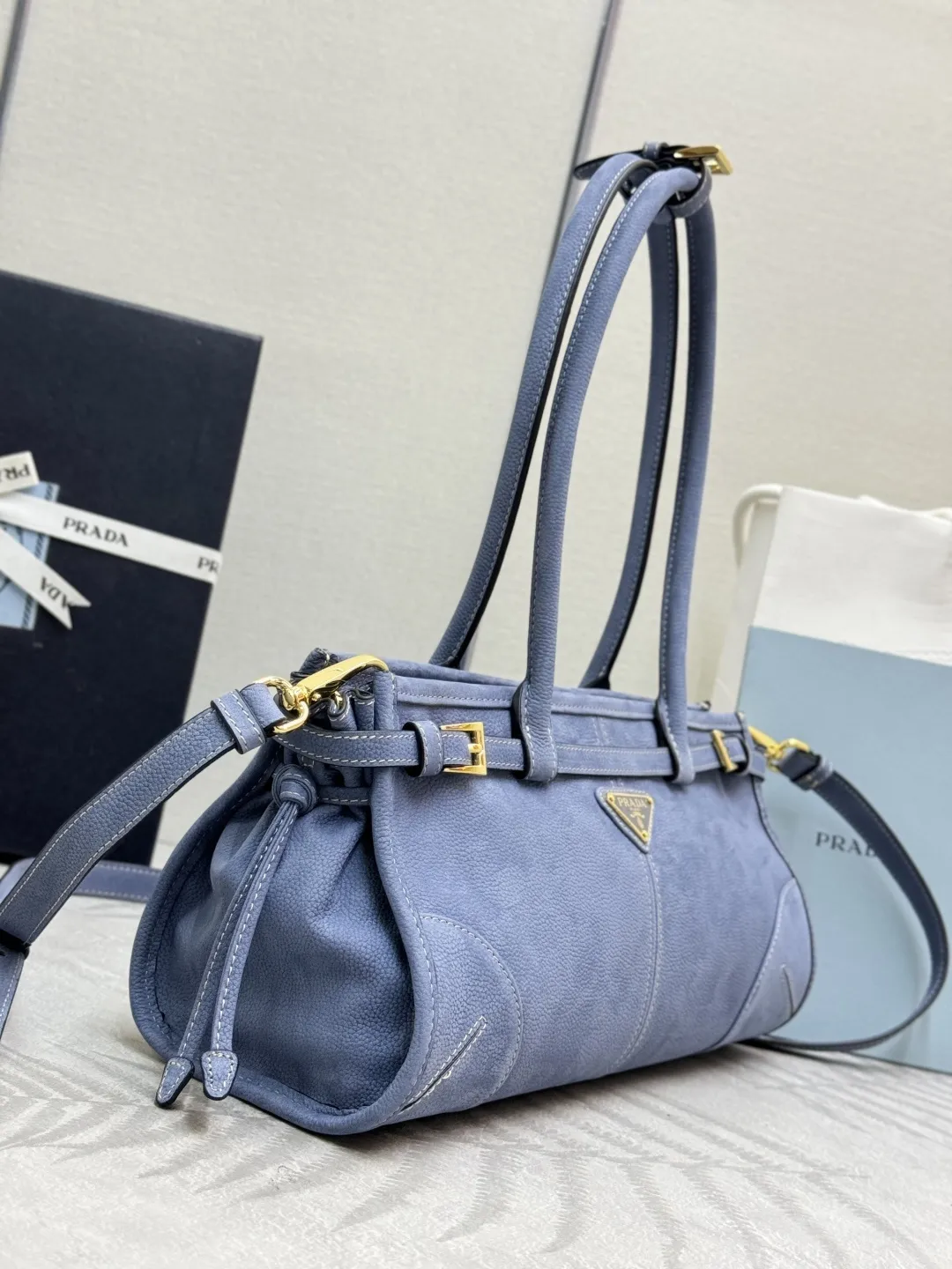 Soft Lux Velvet Leather Top-Handle Bag D107011383 — view 4