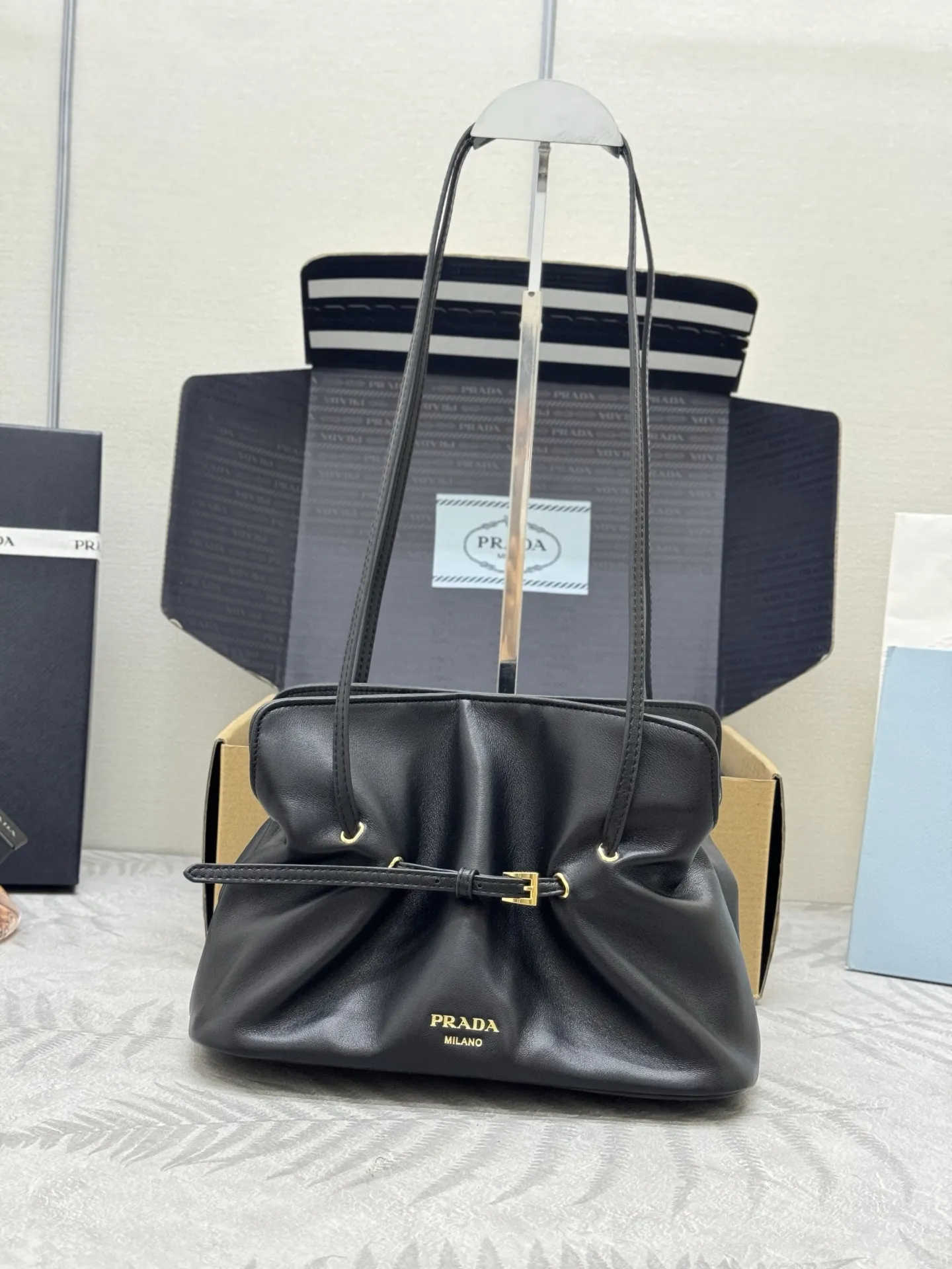 Prada Lambskin Cloud Shoulder Bag D89011384