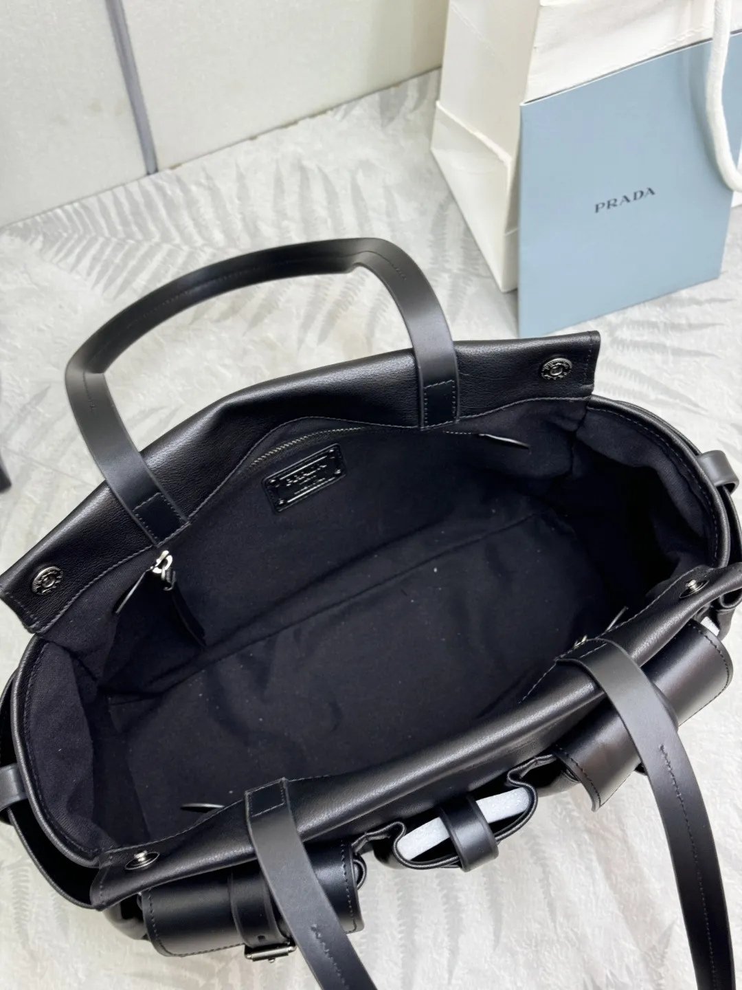 Prada Large 1BG644 Leather Tote Bag D131011386 — view 7