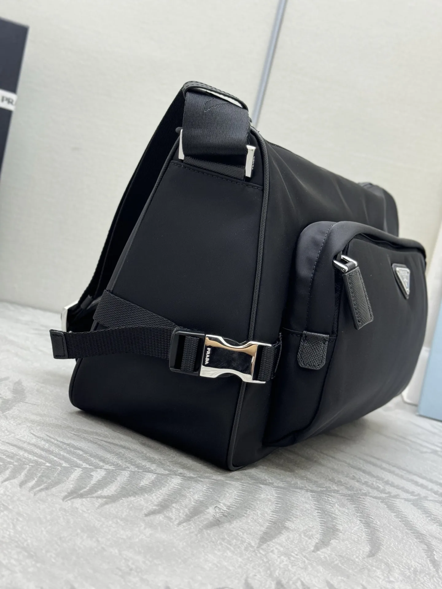 Re-Nylon and Saffiano Leather Messenger Bag D70011034 — view 2