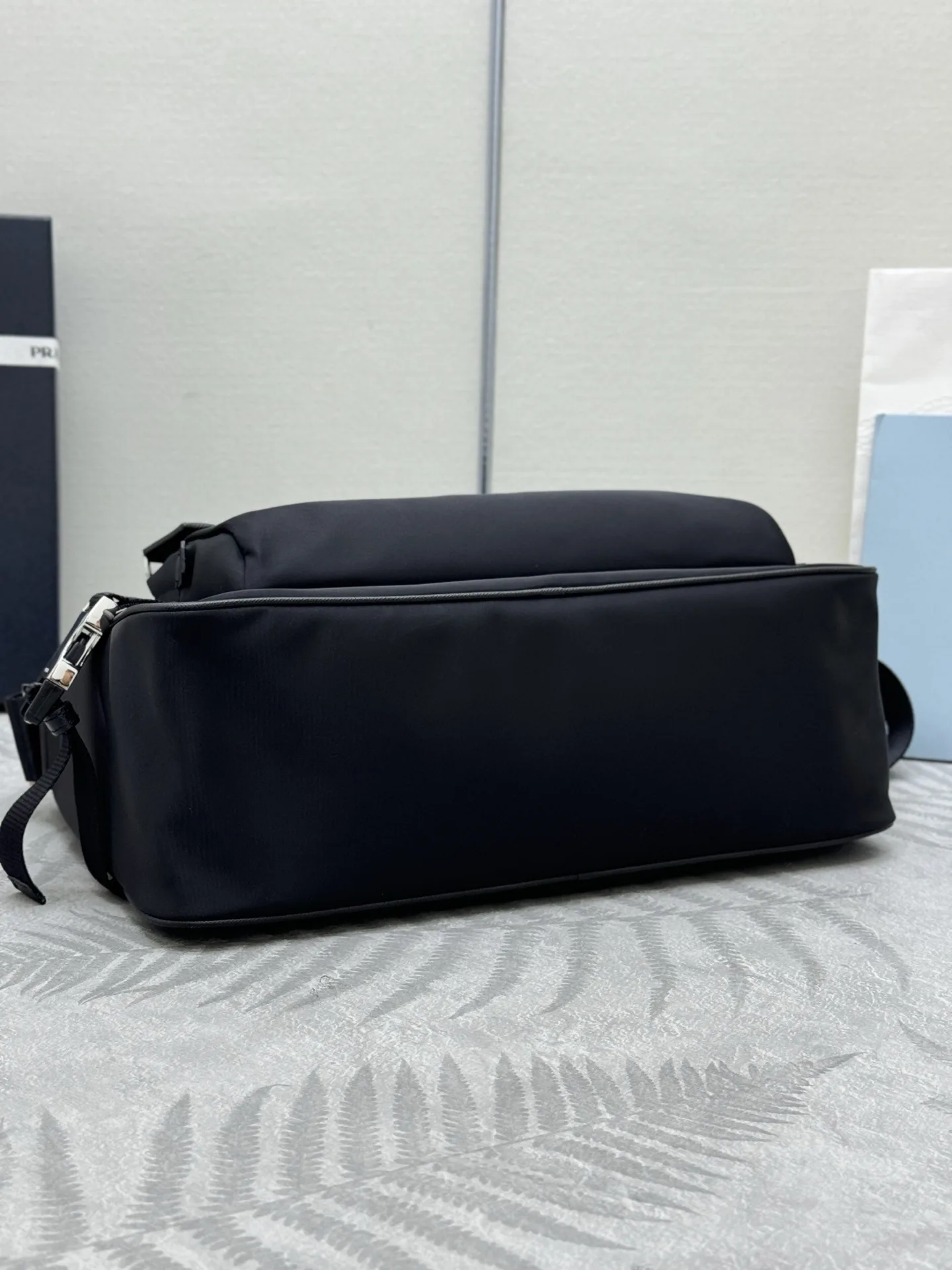 Re-Nylon and Saffiano Leather Messenger Bag D70011034 — view 3