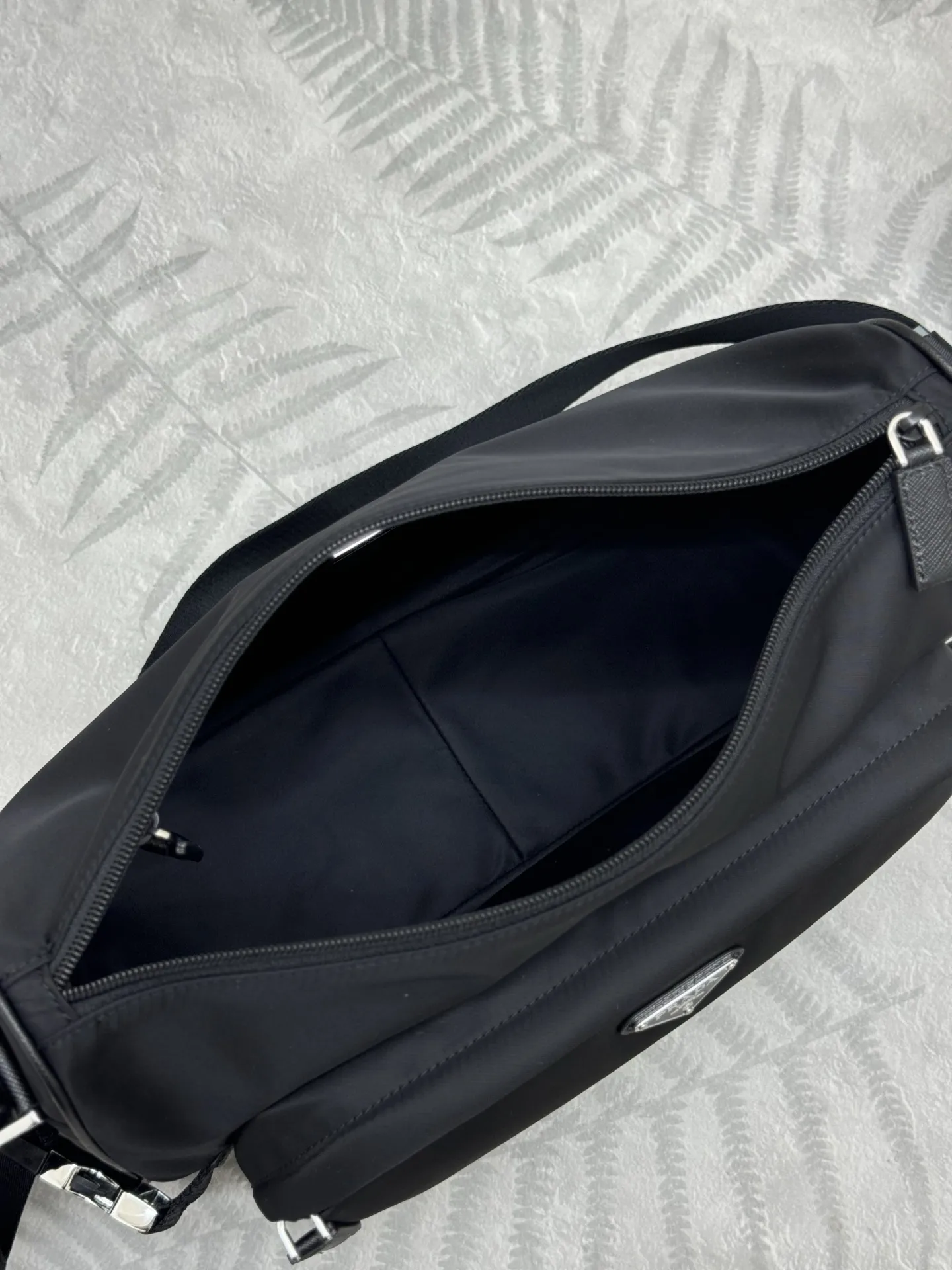 Re-Nylon and Saffiano Leather Messenger Bag D70011034 — view 8