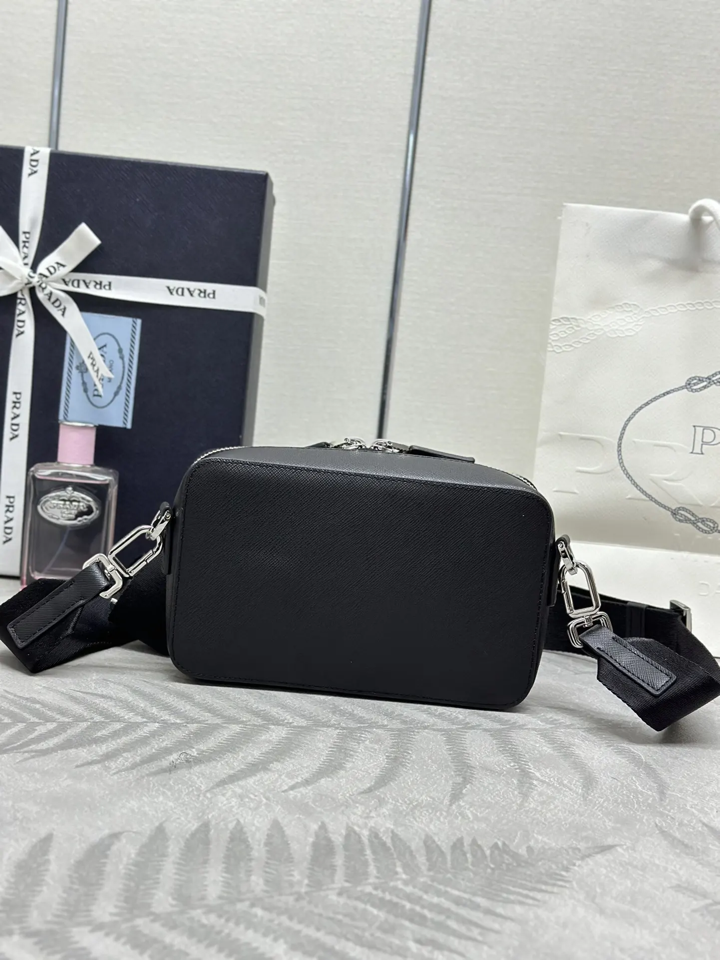 Prada Saffiano Leather Crossbody Bag 2VH173 D74011388 — view 5