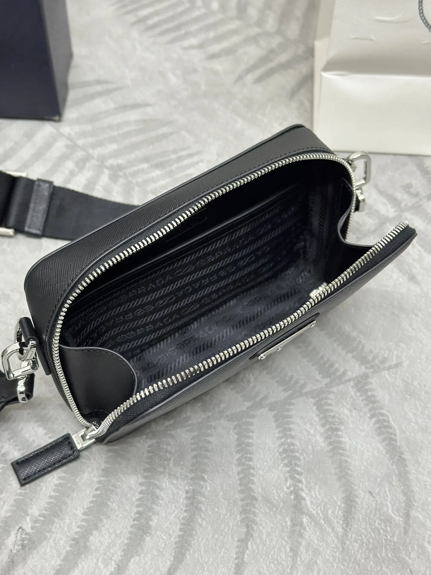 Prada Saffiano Leather Crossbody Bag 2VH173 D74011388 — view 7
