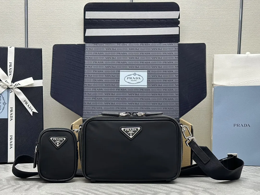 Nylon Crossbody Bag with Detachable Pouch D71011391
