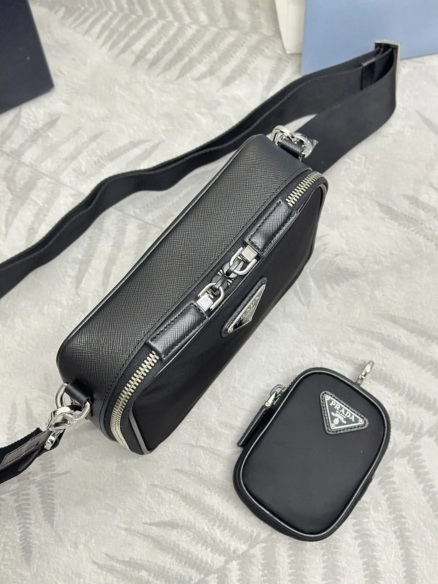 Nylon Crossbody Bag with Detachable Pouch D71011391 — view 4