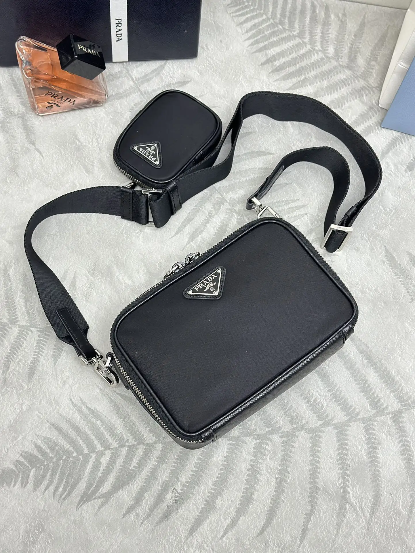 Nylon Crossbody Bag with Detachable Pouch D71011391 — view 5
