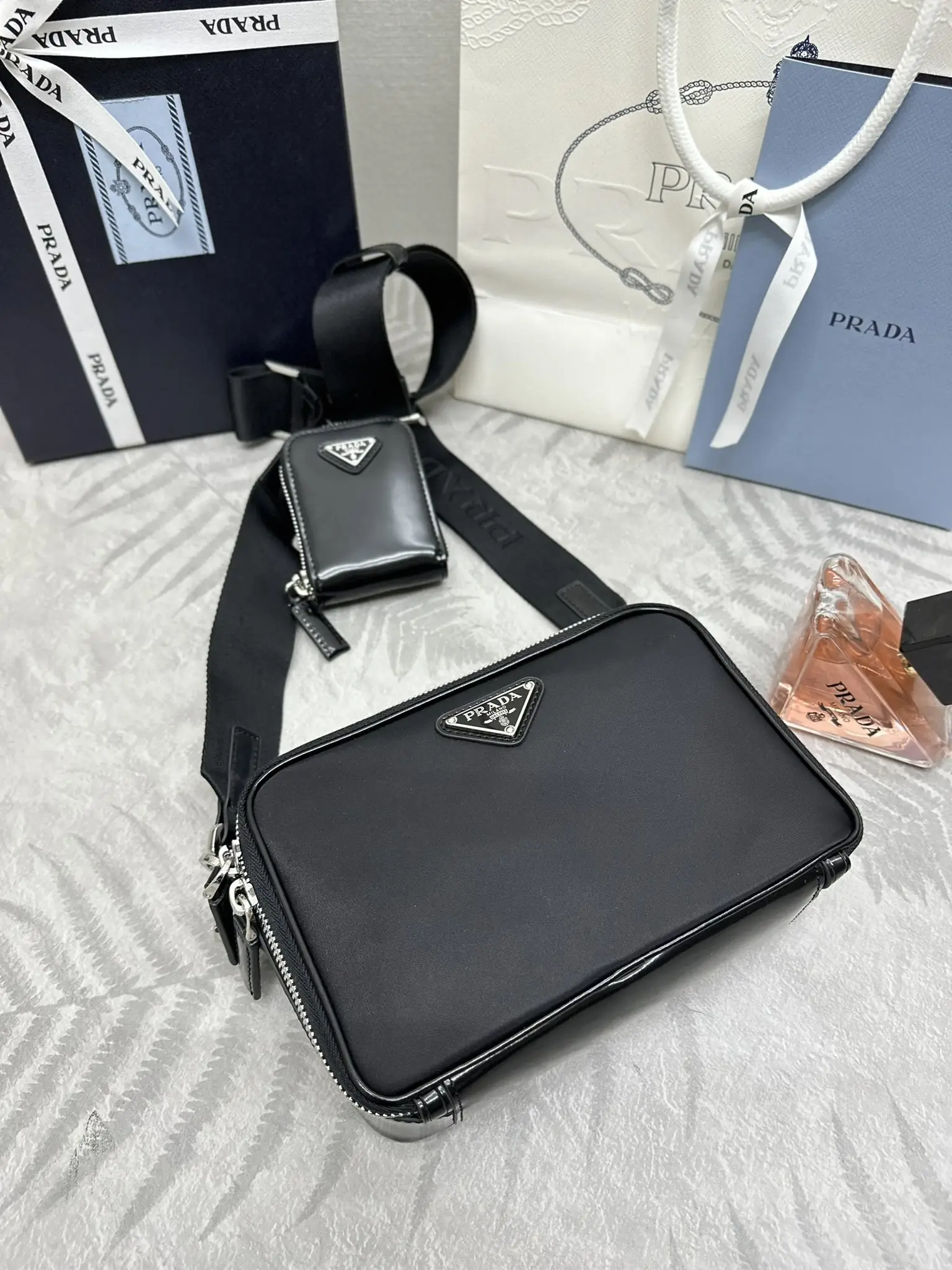 Prada Re-Nylon and Leather Camera Bag D77011392 — view 4