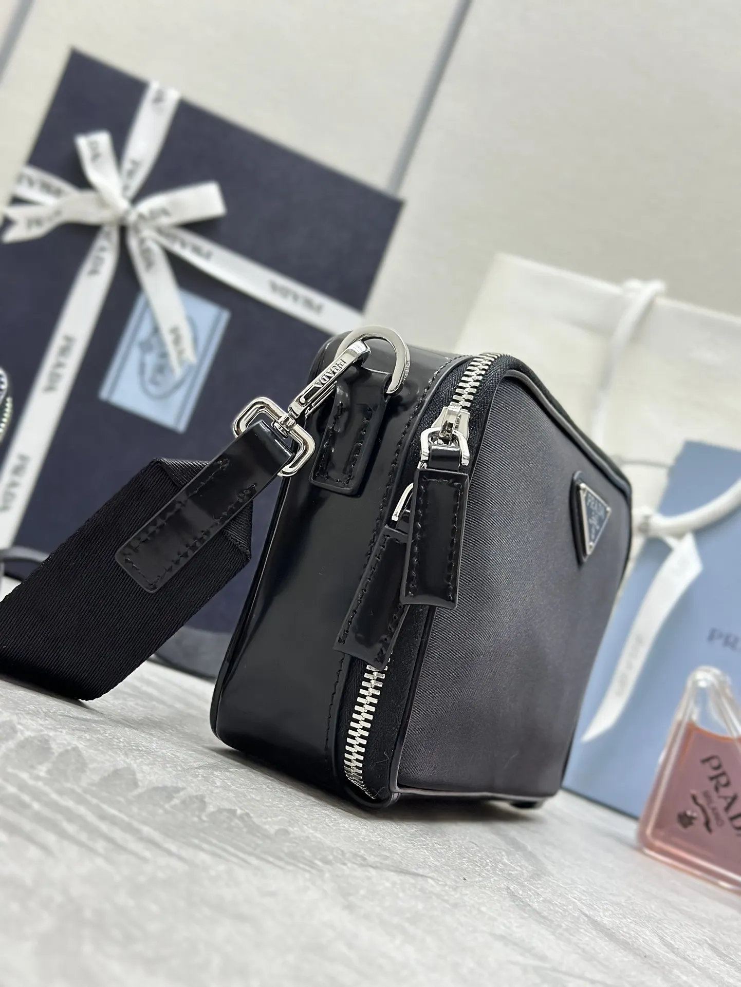 Prada Re-Nylon and Leather Camera Bag D77011392 — view 7