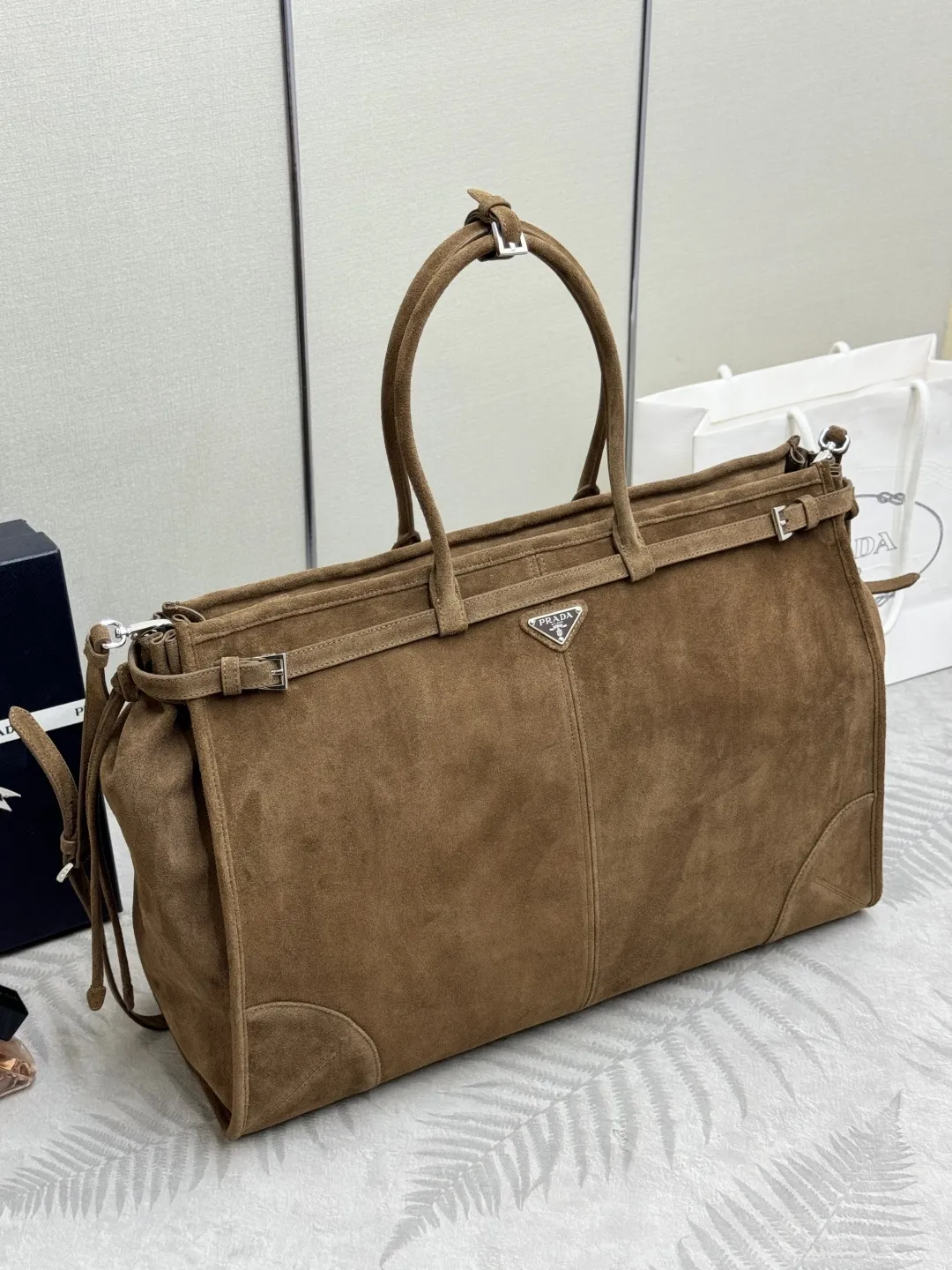 Suede Top-Handle & Crossbody Bag D119011398 — view 3