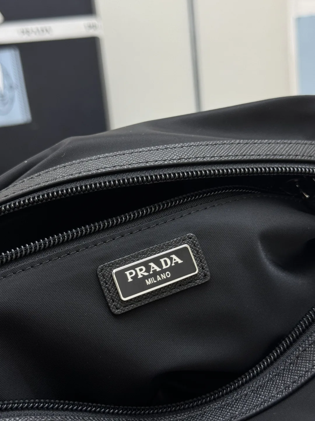 Re-Nylon Travel Pouch with Saffiano Handle D61011403 — view 9