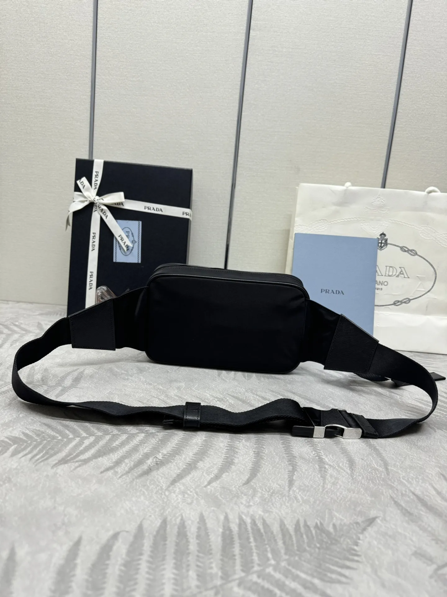 Re-Nylon Belt Bag with Leather Trim D59011404 — view 4