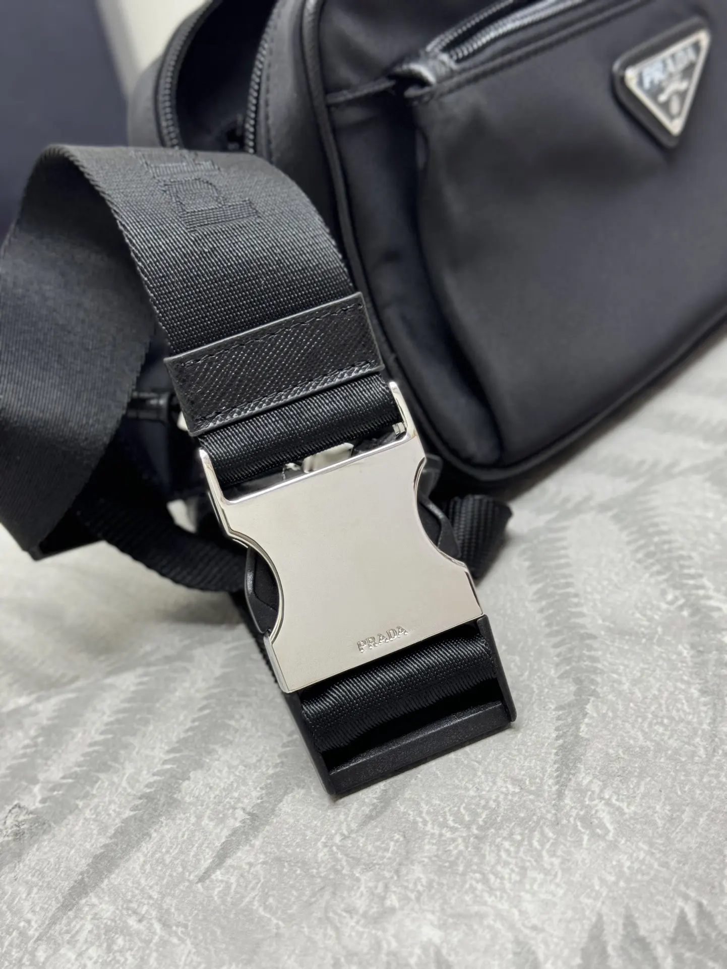 Re-Nylon Belt Bag with Leather Trim D59011404 — view 6