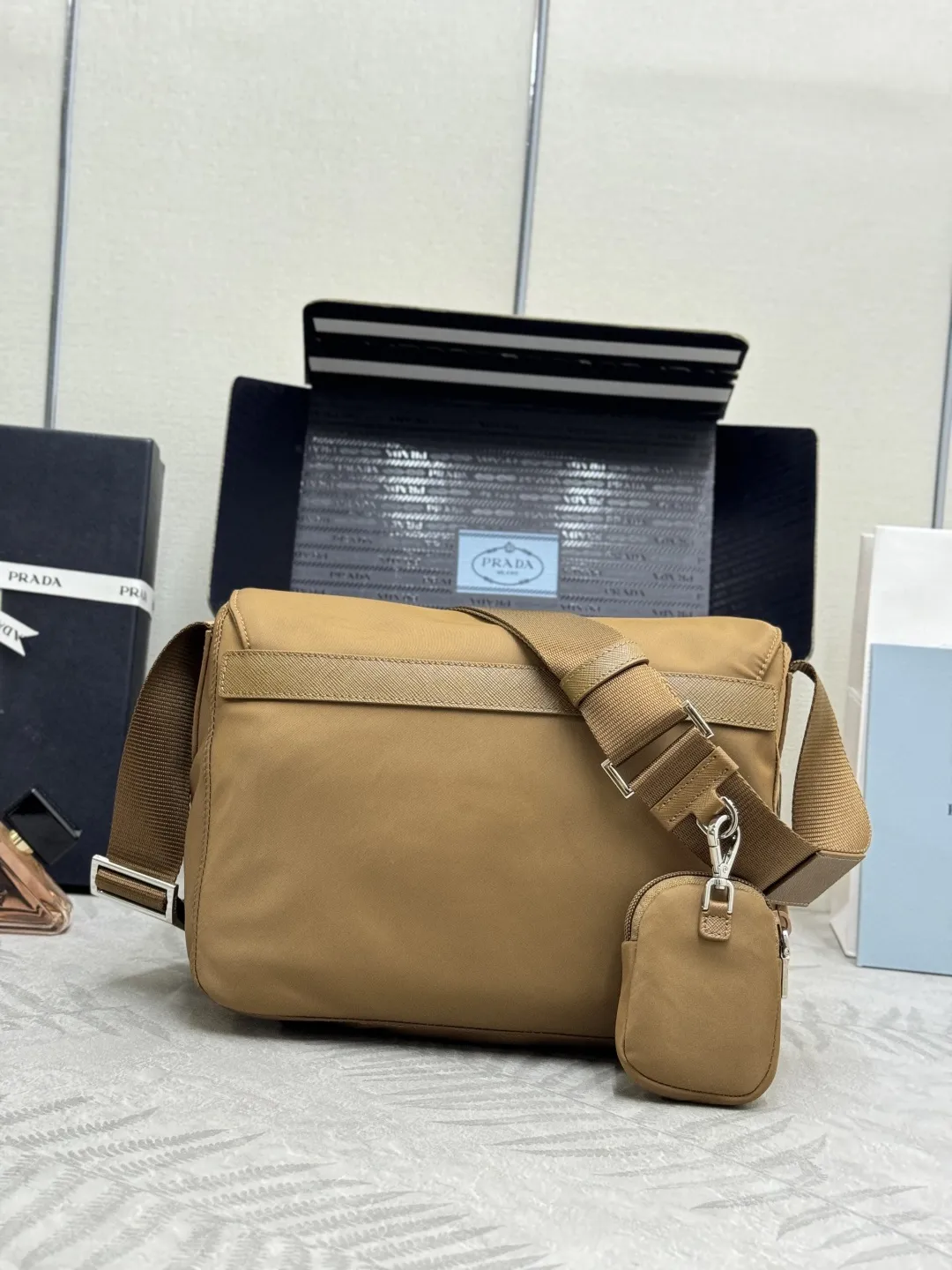 Re-Nylon Crossbody Bag with Detachable Pouch D76011406 — view 2