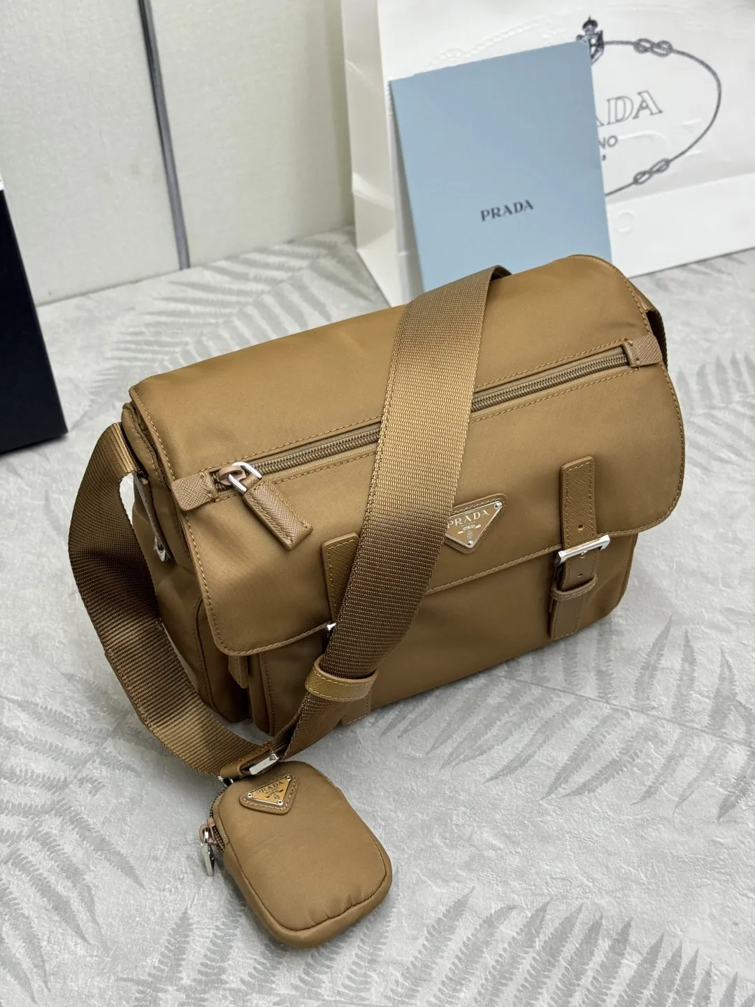 Re-Nylon Crossbody Bag with Detachable Pouch D76011406 — view 3