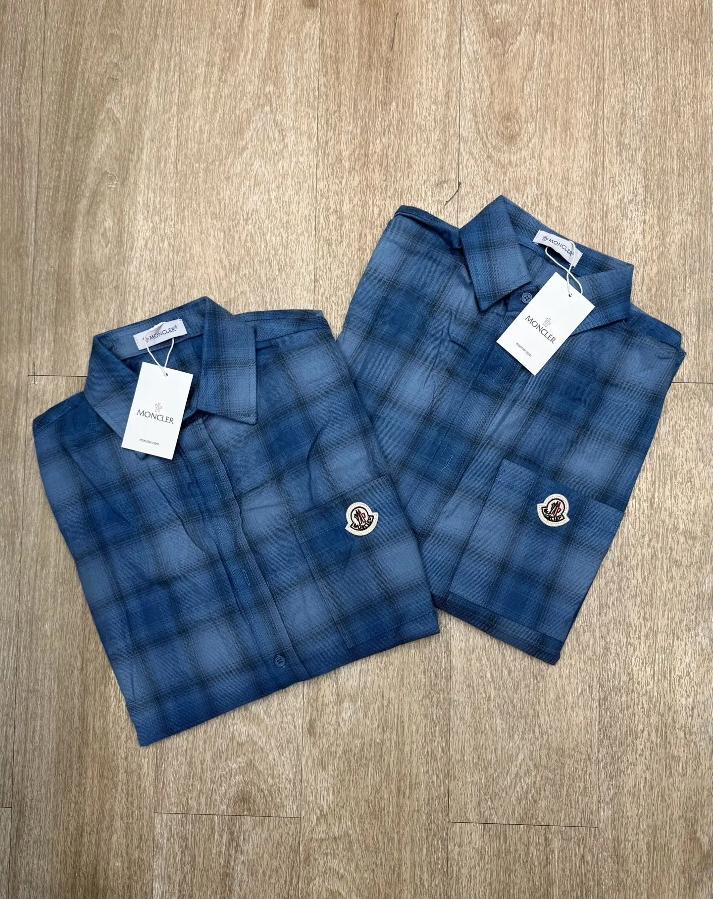 Moncler Logo-Patch Plaid Flannel Shirt D10916085 — view 2