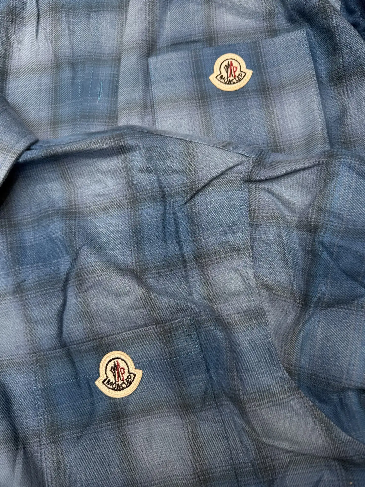 Moncler Logo-Patch Plaid Flannel Shirt D10916085 — view 3