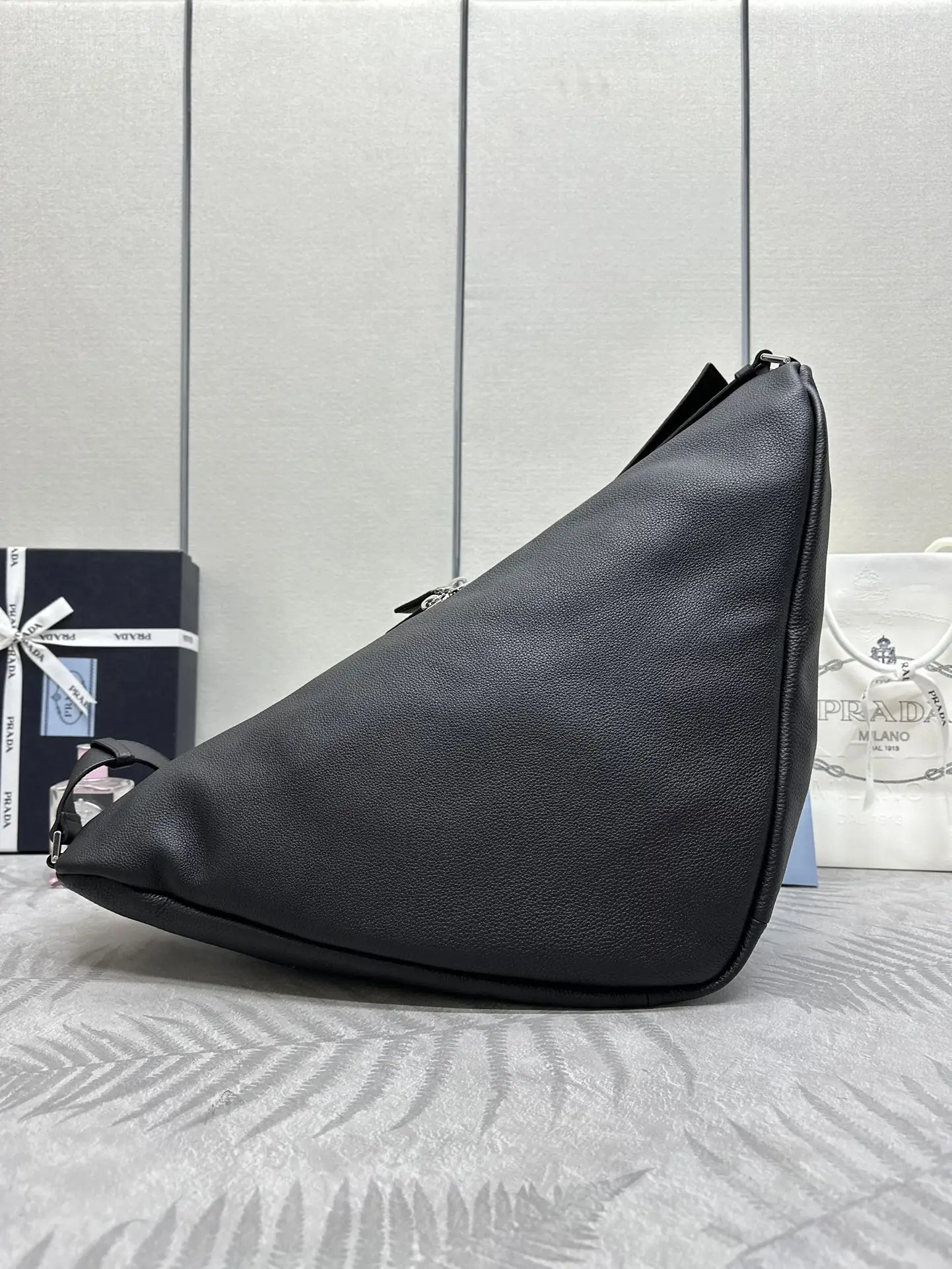 Triangle Leather Crossbody Bag D114018579 — view 2