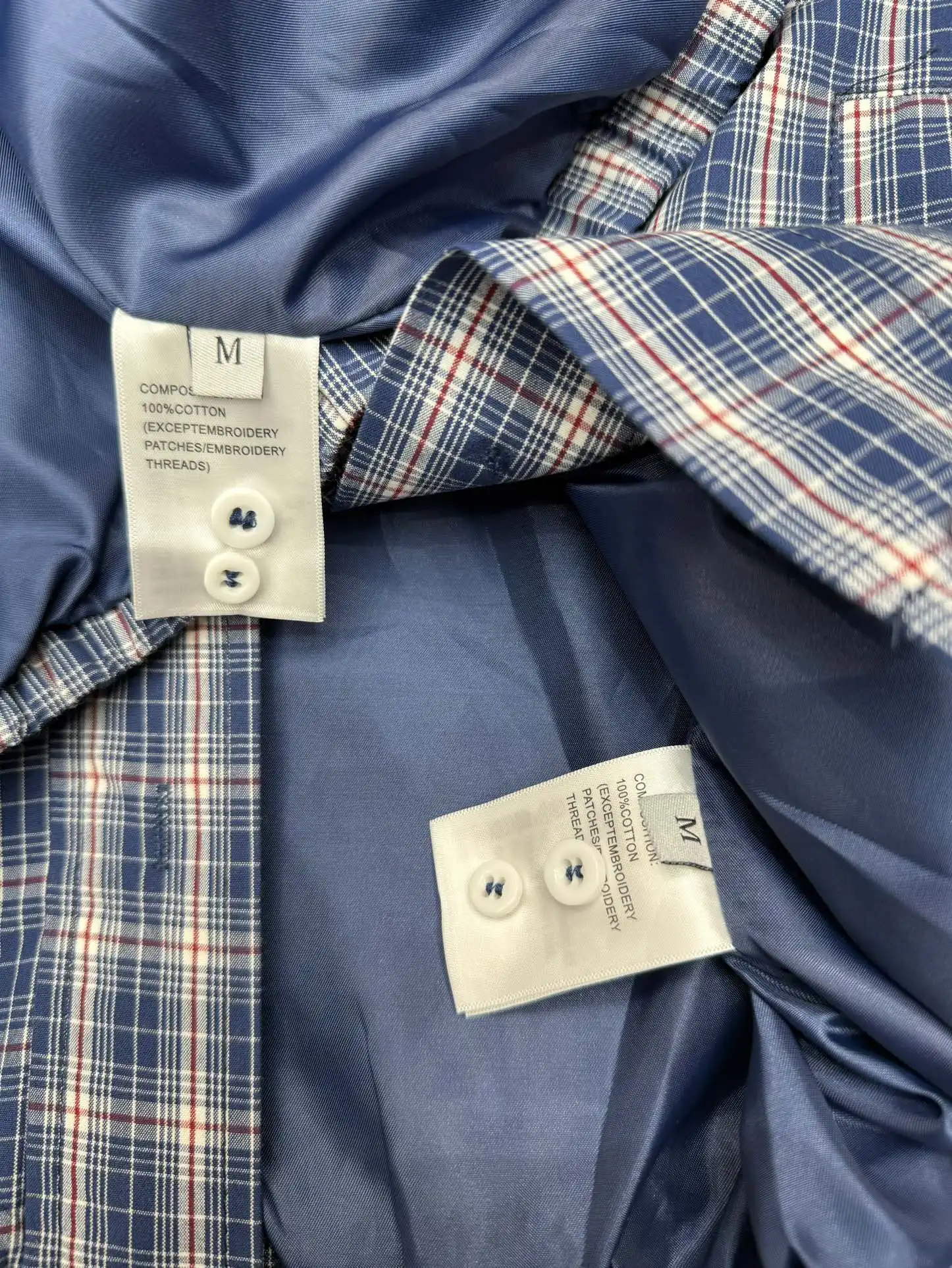 Logo-Embroidered Checked Cotton Jacket D11916092 — view 4