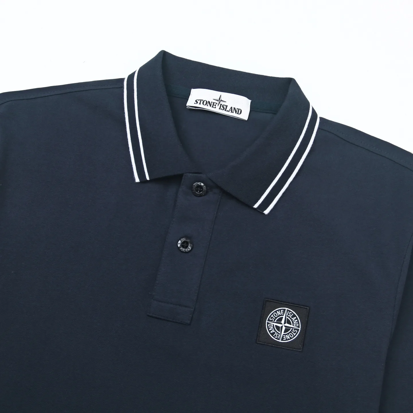 Logo-Patch Tipped Cotton-Pique Polo Shirt D12511992 — view 3