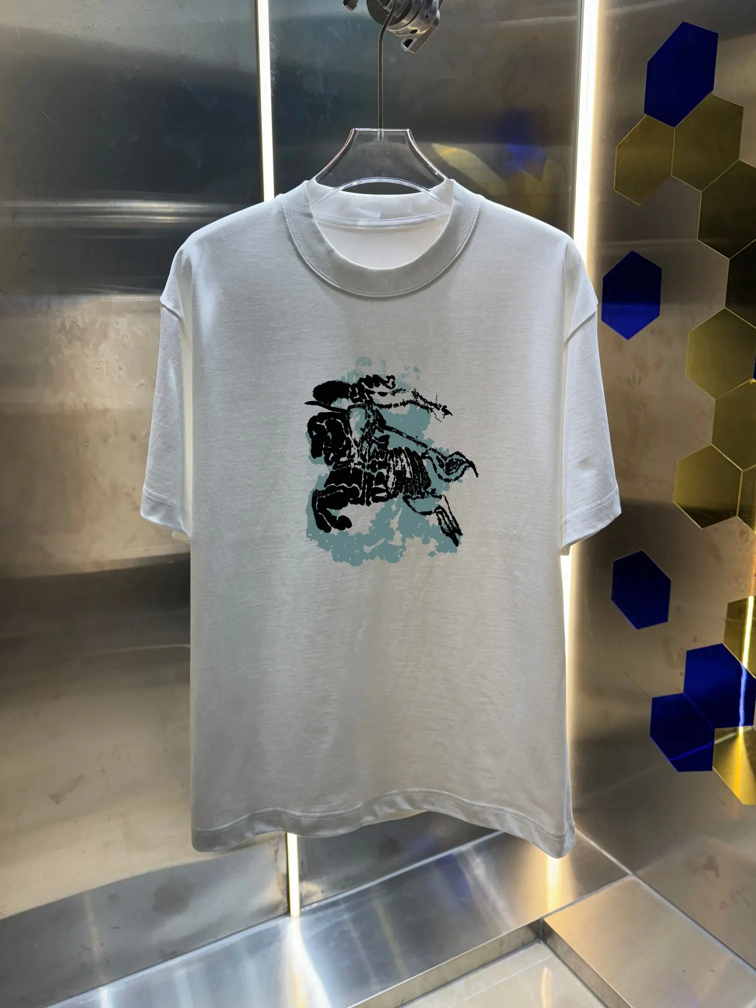 Equestrian Knight Print Cotton T-Shirt D13013378