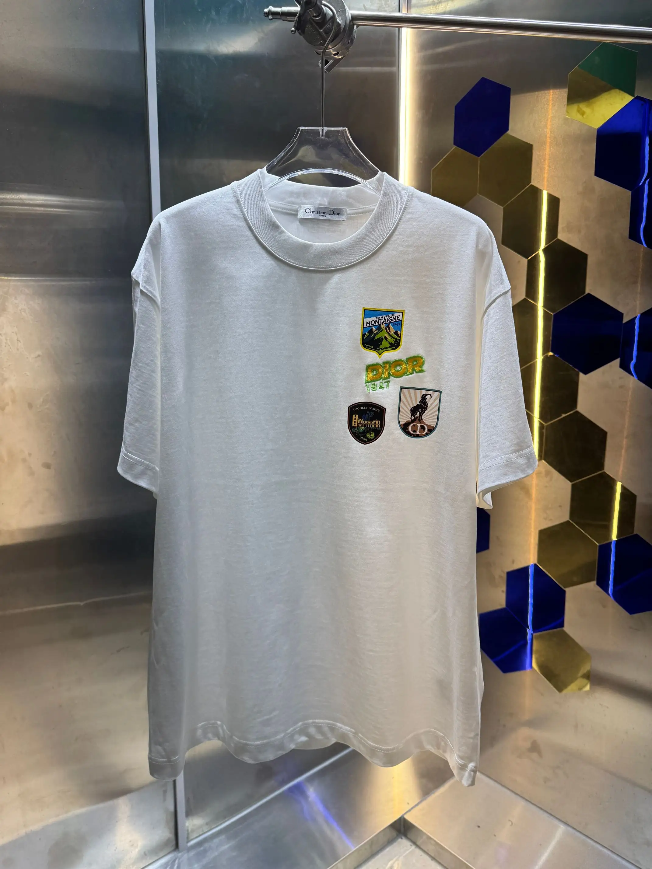Logo Patch Embroidered Cotton T-Shirt D13513394