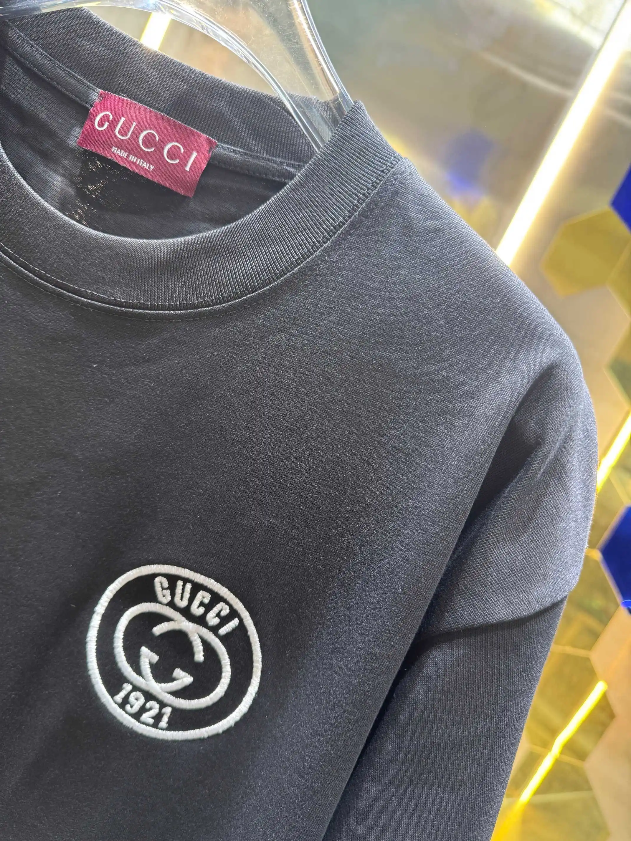 Interlocking G Embroidered Cotton T-Shirt D13513385 — view 3