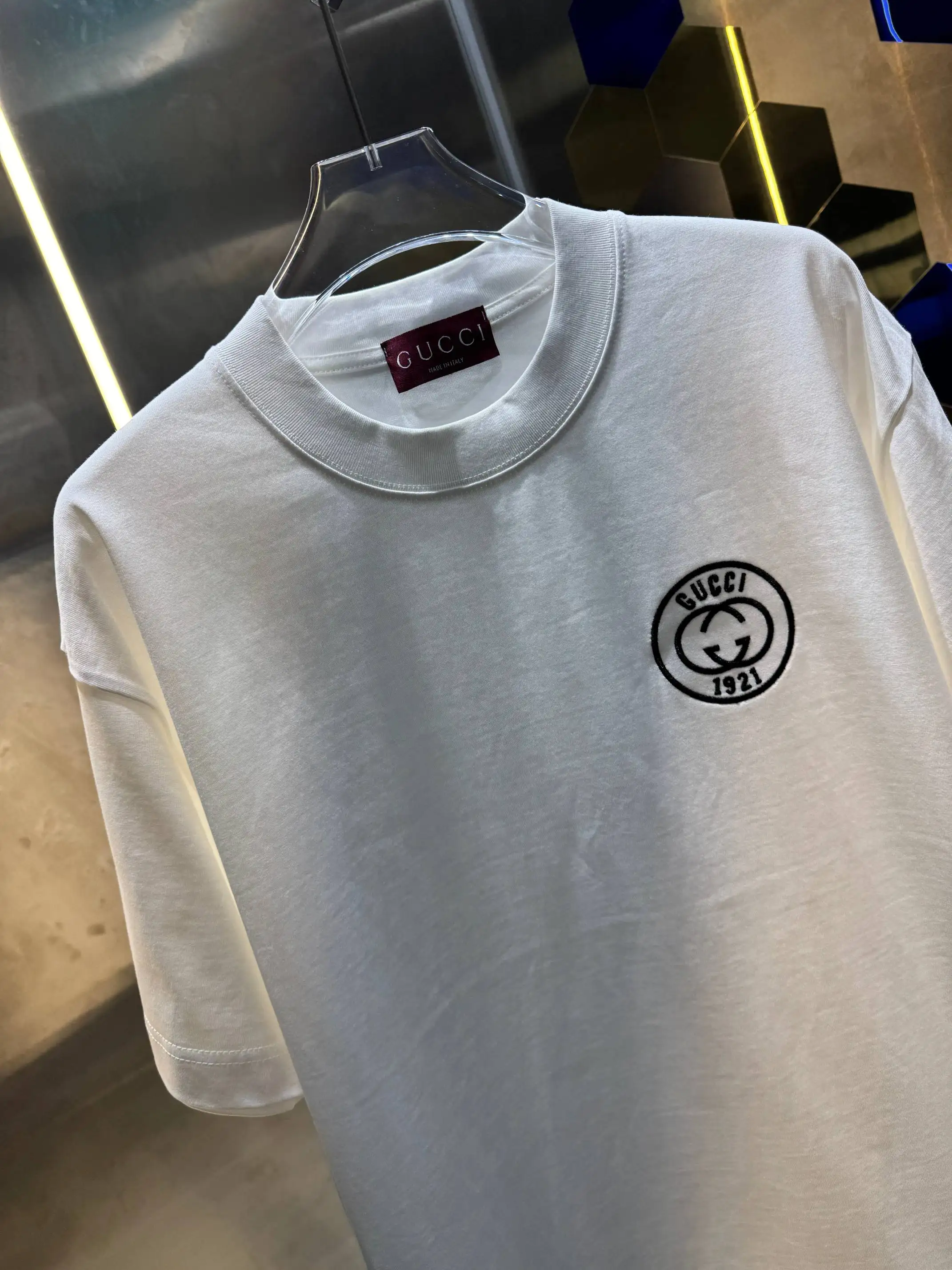 Interlocking G Embroidered Cotton T-Shirt D13513386 — view 2